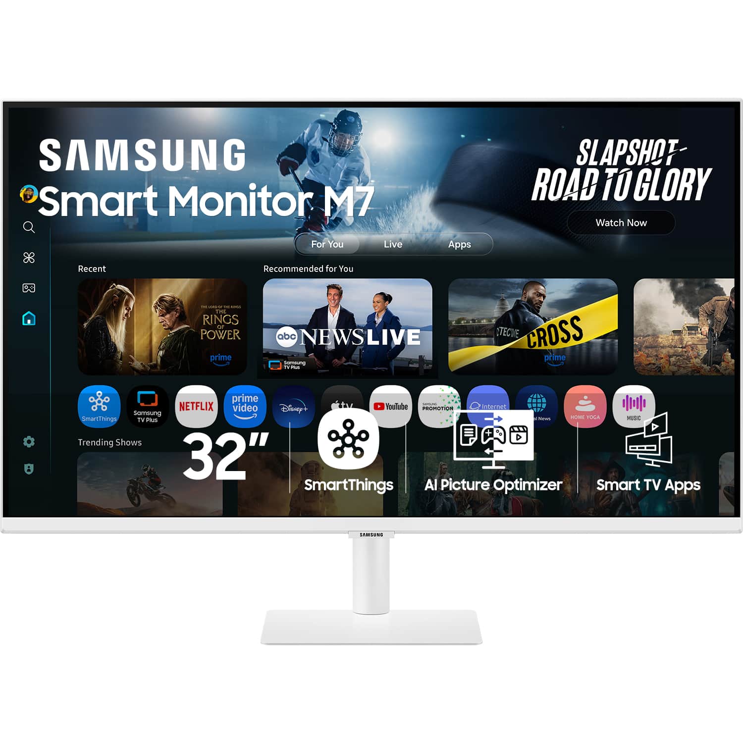 32" M70F 4K UHD Smart Monitor with Samsung Vision AI, Built In Speakers, USB-C - White product image