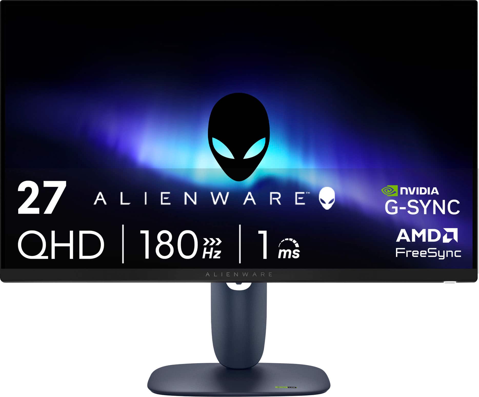 Alienware - AW2725DM 27" IPS LED QHD 180Hz 1ms FreeSync and G-Sync Compatible Gaming Monitor with HDR (HDMI, DisplayPort) -…