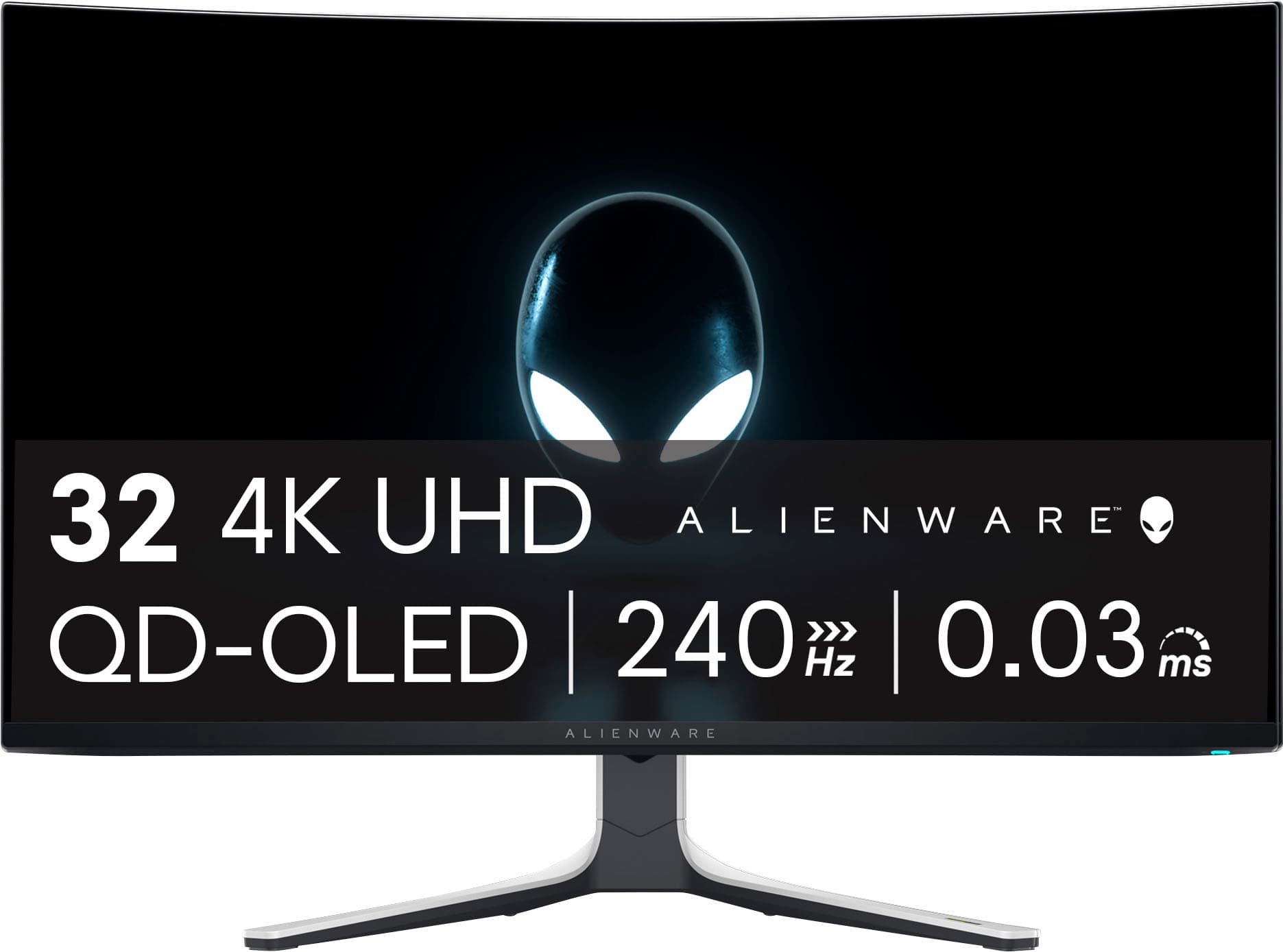 Alienware - AW3225QF 32" QD-OLED Curved 4K UHD 240Hz .03-ms G-SYNC Compatible Gaming Monitor with HDR (HDMI, USB-C) - Lunar…