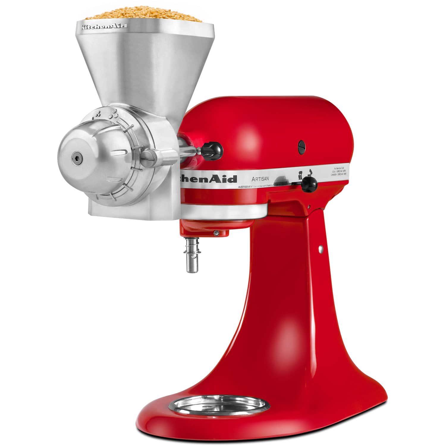 All Metal Grain Mill Attachment for KitchenAid Stand Mixers - Silver product image