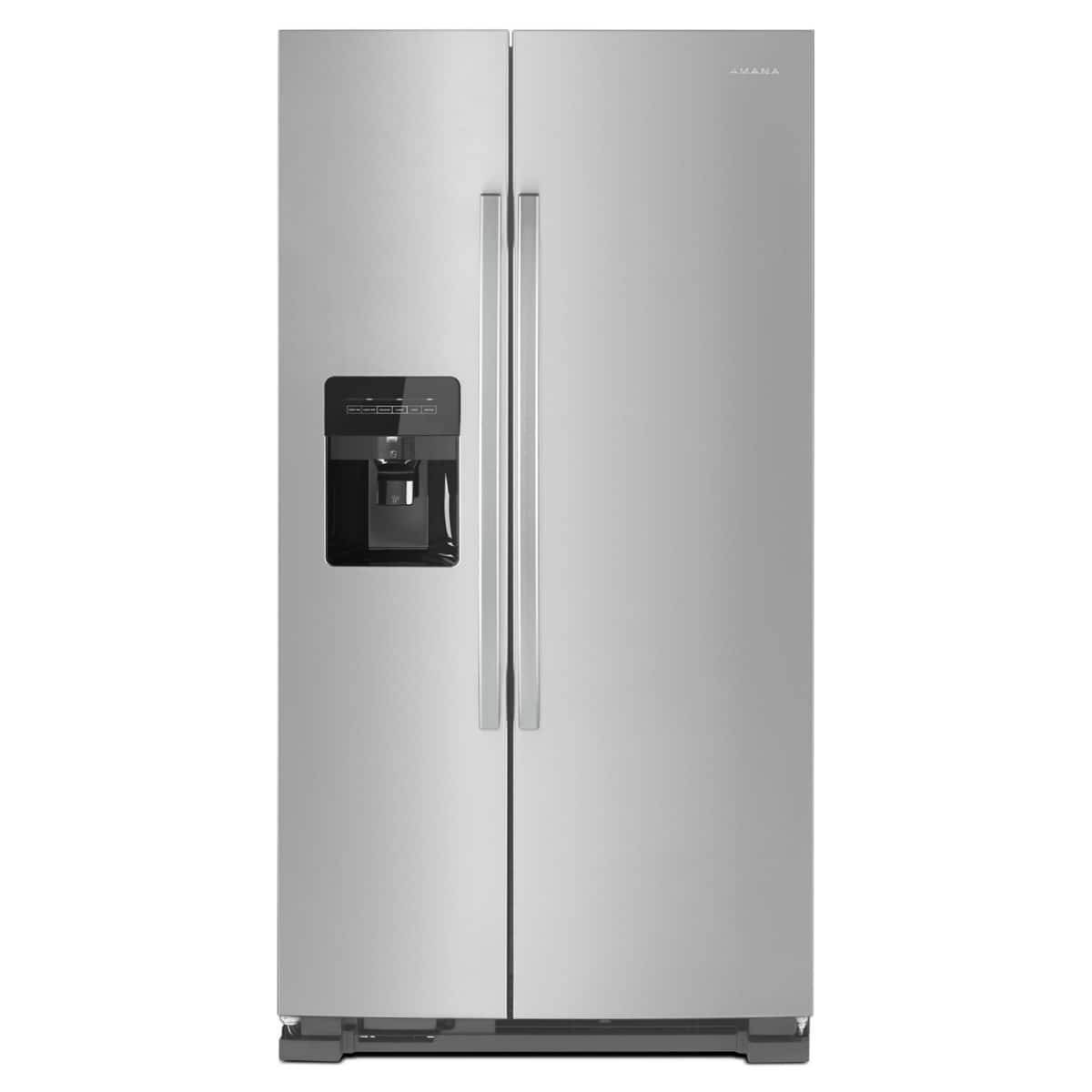 Amana - 24.5 Cu. Ft. Side-by-Side Refrigerator with Water and Ice Dispenser - Stainless steel - Black-on-Stainless product i…