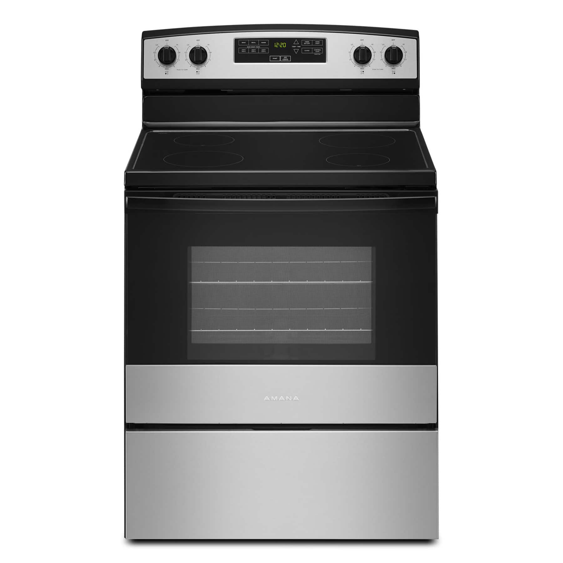 Amana - 4.8 Cu. Ft. Freestanding Electric Range with Extra-Large Oven Window - Stainless Steel product image