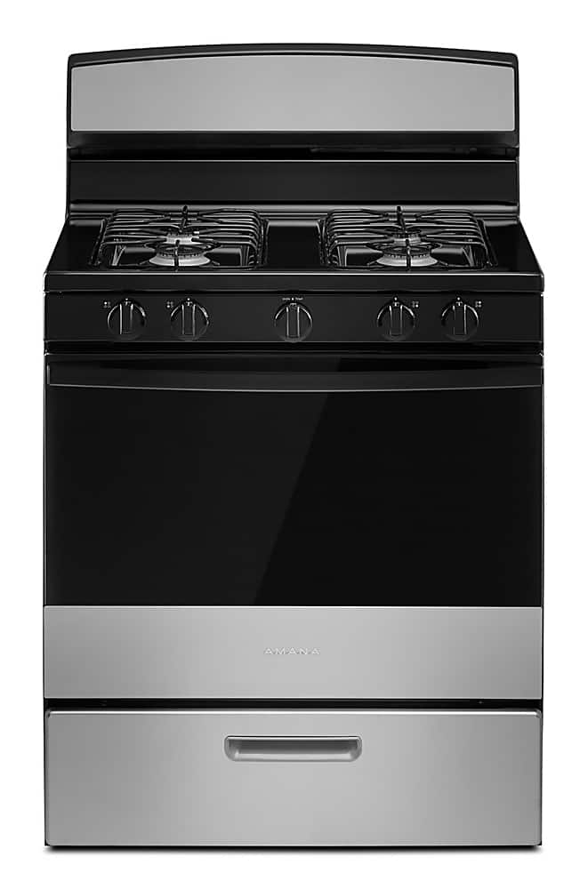 Amana - 5.0 Cu. Ft. Freestanding Single Oven Gas Range with Easy-Clean Glass Door - Black product image