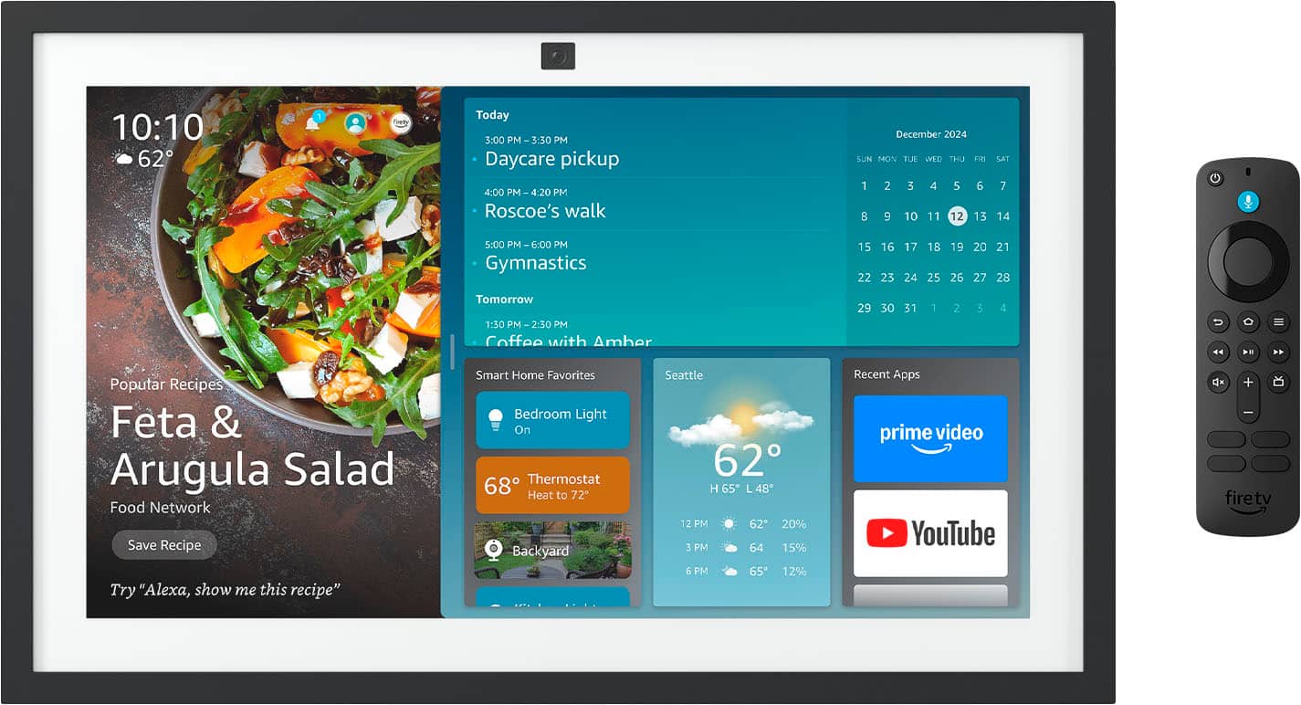 Amazon - Echo Show 15 Full HD 15.6" smart display for home organization, with built-in Fire TV and Alexa - Black product ima…