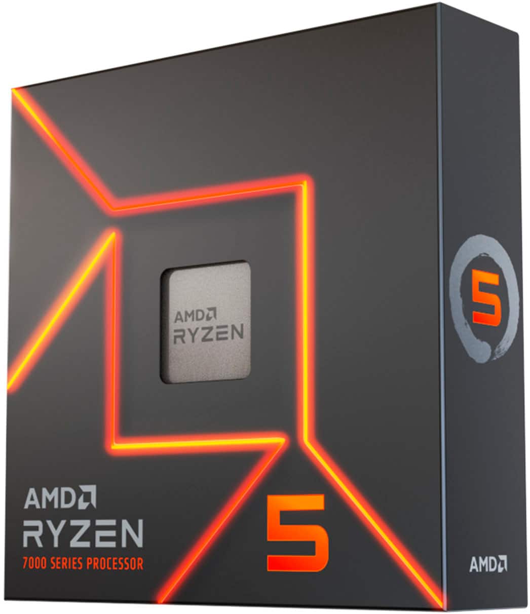 AMD - Ryzen 5 7600X 6-Core - 12-Thread 4.7GHz (5.3 GHz Max Boost) Socket AM5 105W Unlocked Desktop Processor - Silver produc…