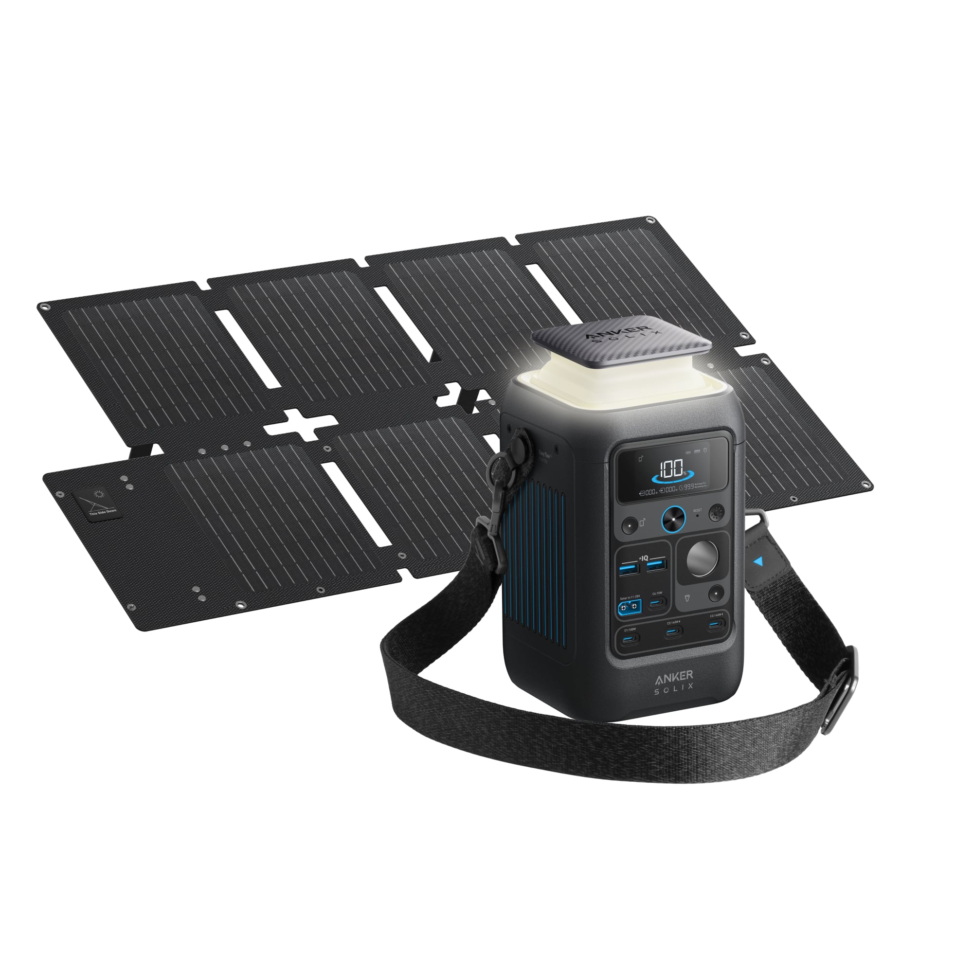Anker - SOLIX C300X DC Solar Generator 288Wh (90,000mAh)/300W 2-in-1 Power Pack for Outdoor Camping (288 Wh Capacity) - Blac…