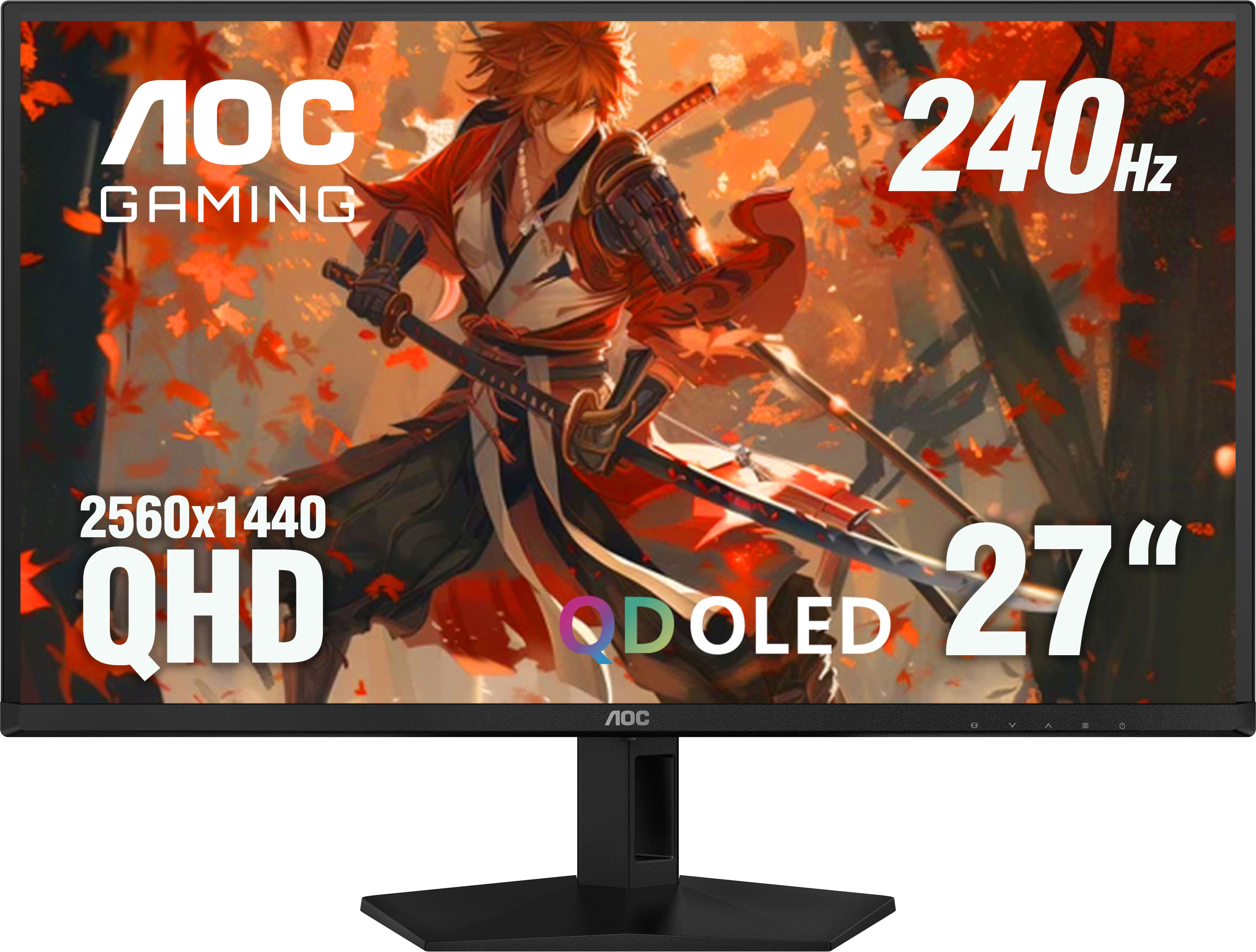 AOC - 27” QD-OLED, QHD, 240hz, G-Sync Compatible, .03ms, Gaming Monitor - Black product image
