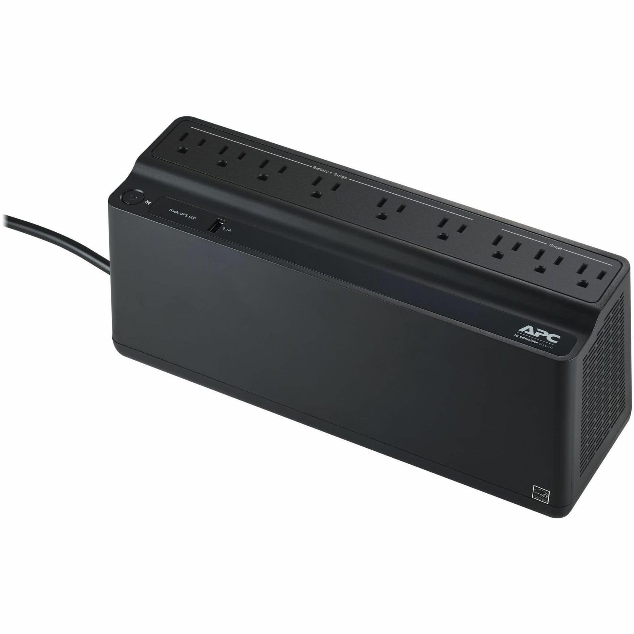 APC - Back UPS, 900VA/480W, Floor/Wall Mount 120V, 9x NEMA 5-15R outlets, USB Type A Port - Black product image