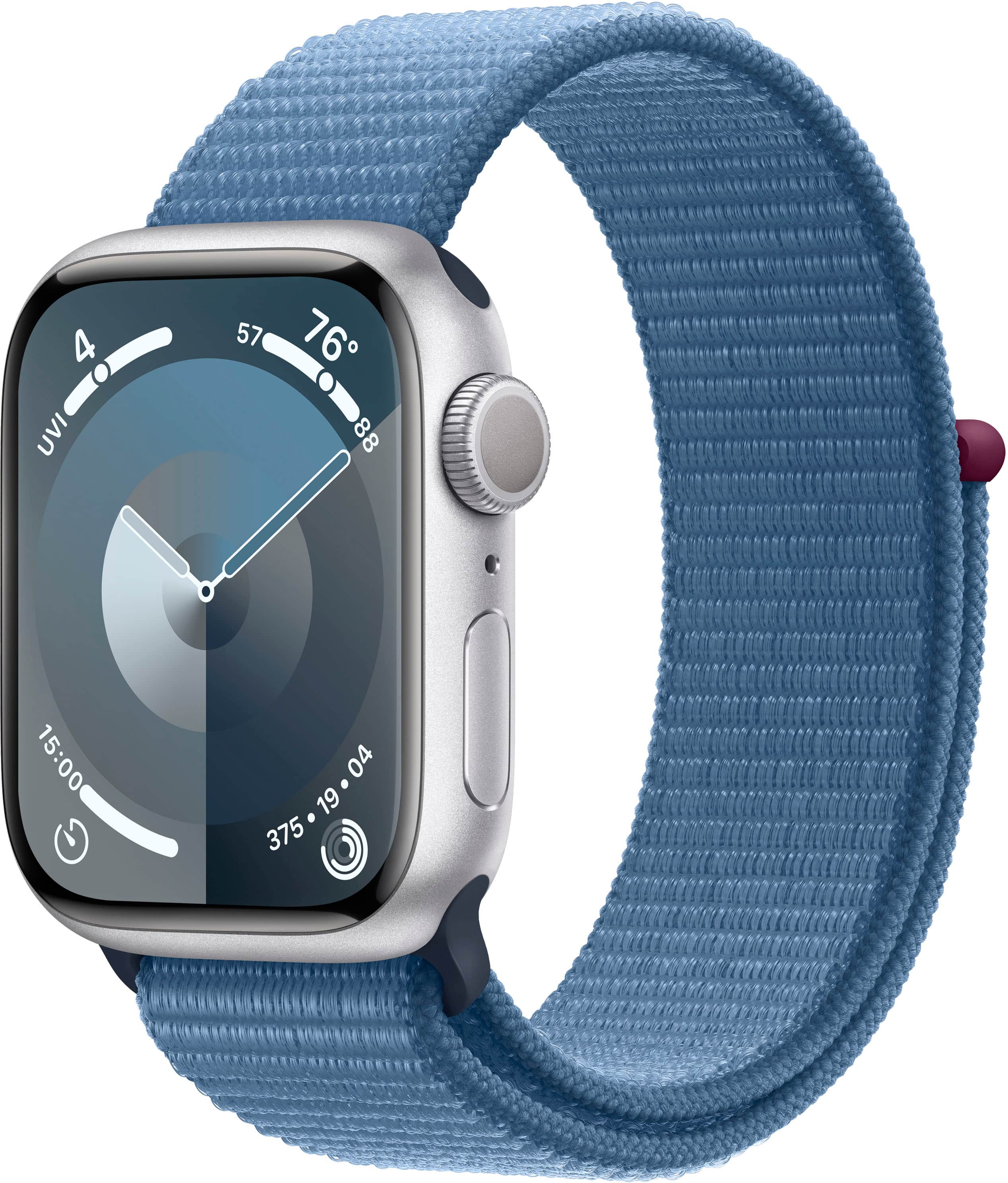 Apple Cert Refurb Watch Series 9 (GPS) 41mm Silver Aluminum Case with Winter Blue Sport Loop with Blood Oxygen - Silver - (2…