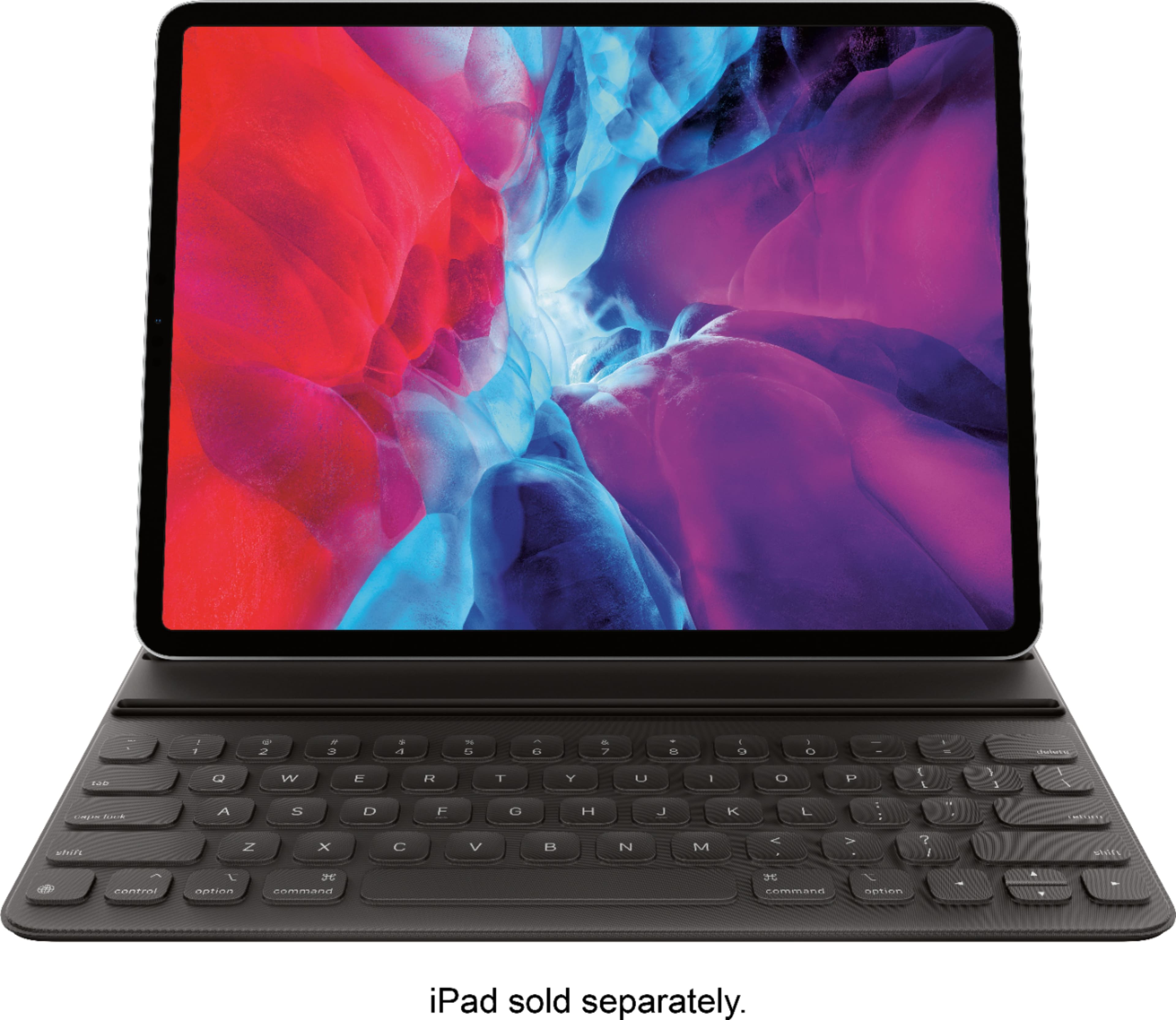 Apple - Geek Squad Certified Refurbished Smart Keyboard Folio for 12.9-inch iPad Pro (3rd Gen 2018) and (4th Gen 2020) - Bla…