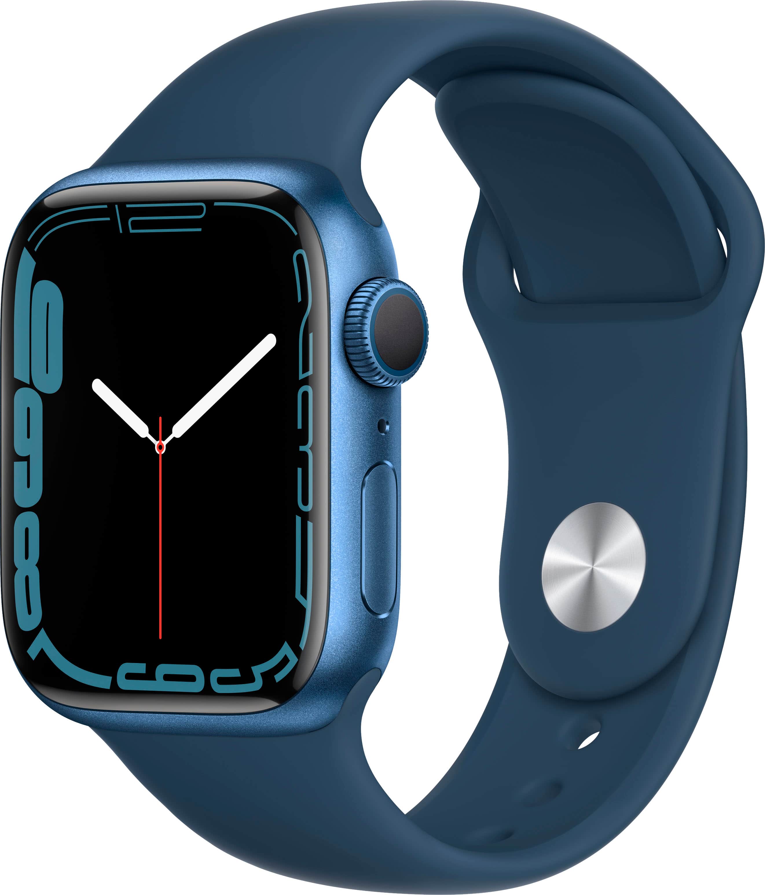 Apple Geek Squad Certified Refurbished Watch Series 7 (GPS) 41mm Blue Aluminum Case with Abyss Blue Sport Band - Blue - (202…