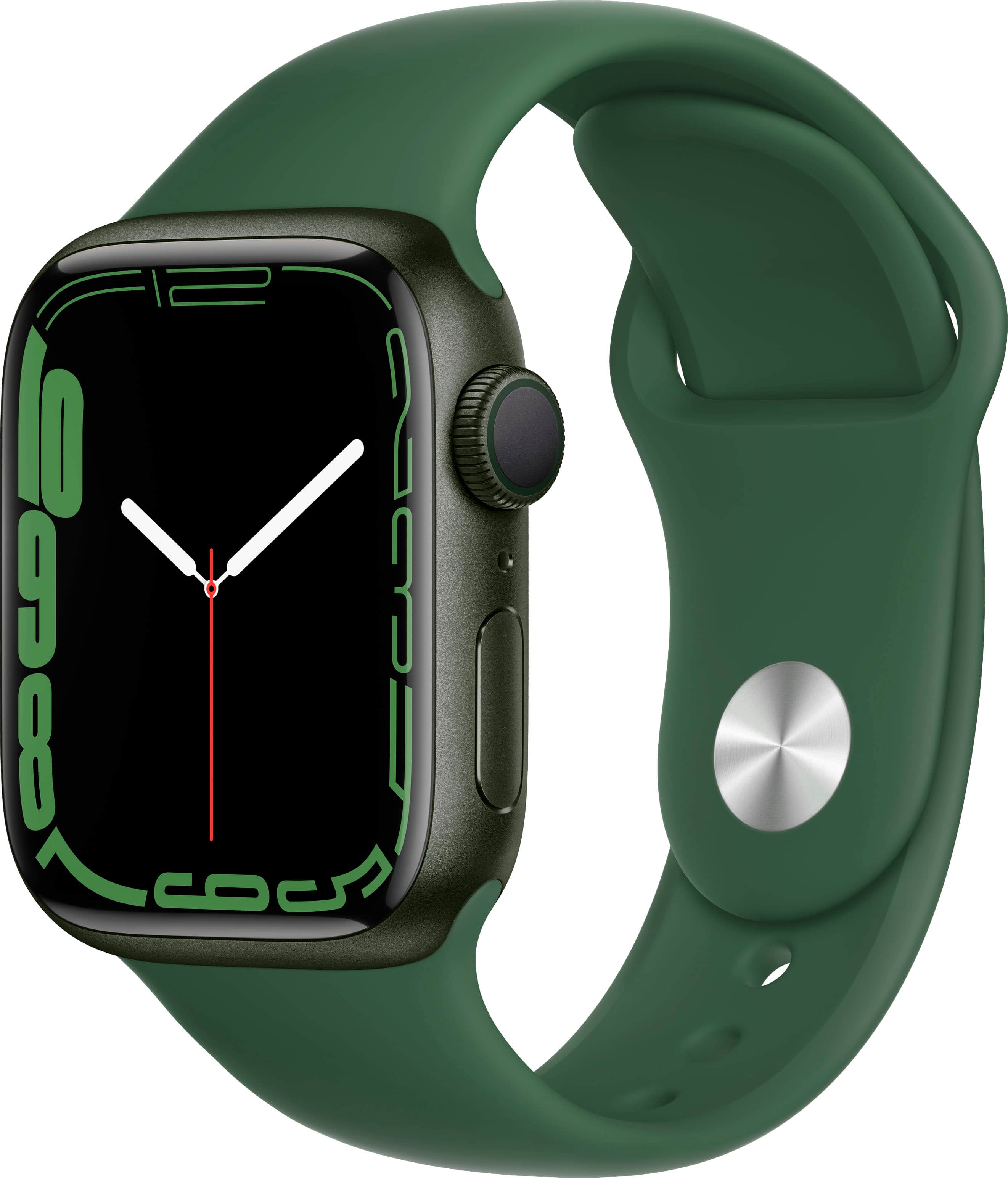 Apple Geek Squad Certified Refurbished Watch Series 7 (GPS) 41mm Green Aluminum Case with Clover Sport Band - Green - (2021)…