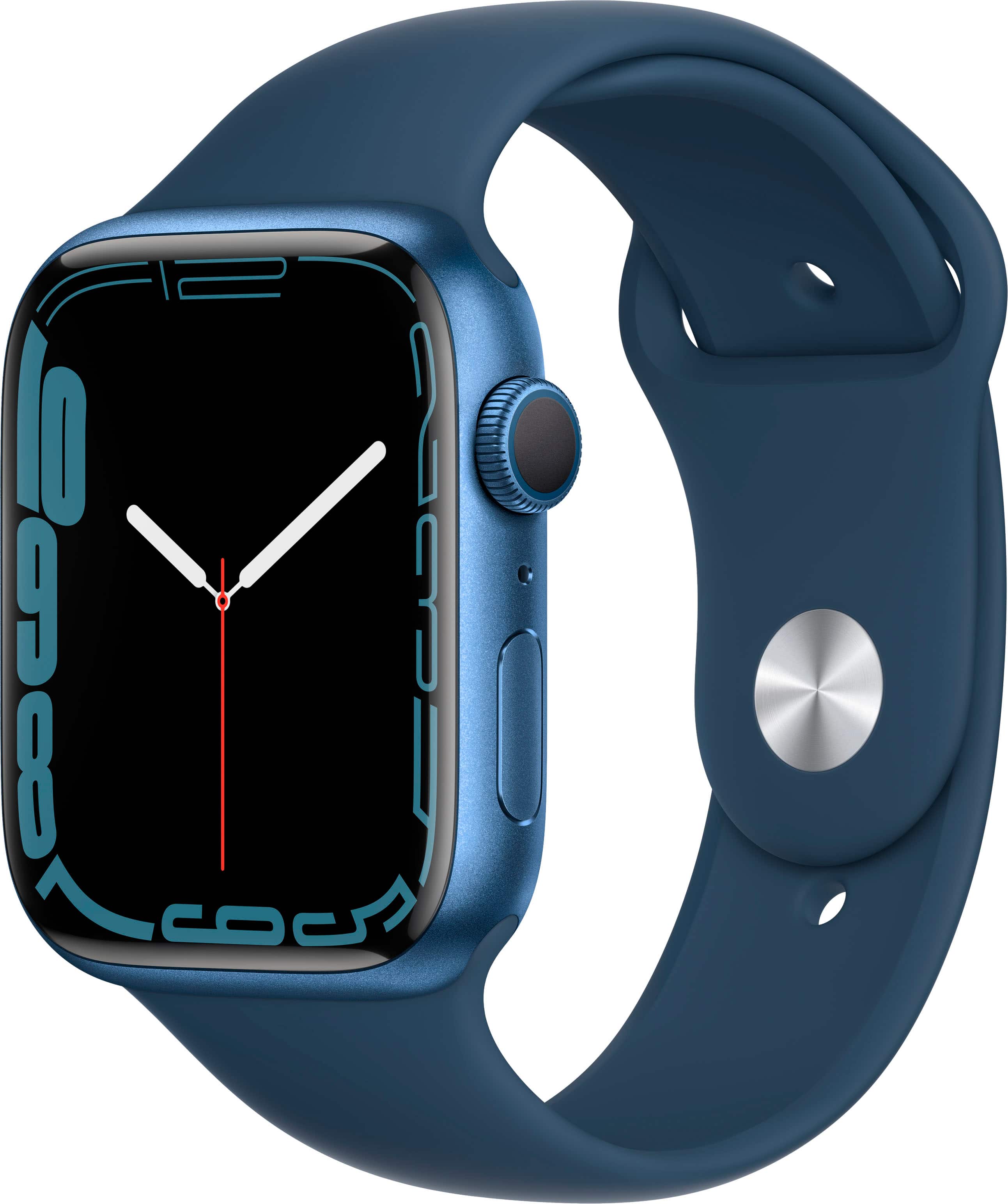 Apple Geek Squad Certified Refurbished Watch Series 7 (GPS) 45mm Aluminum Case with Midnight Sport Band - Midnight - (2021)…