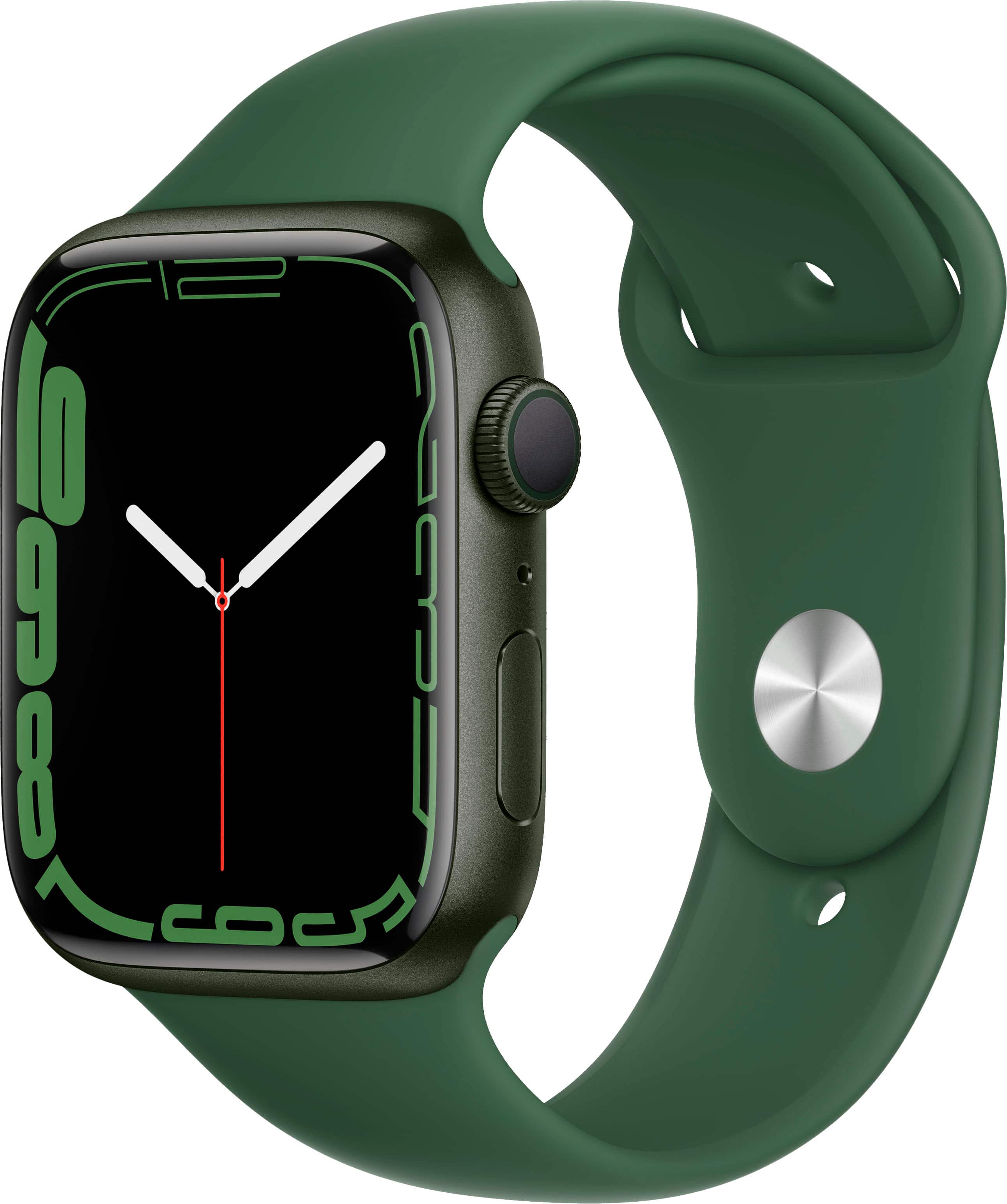 Apple Geek Squad Certified Refurbished Watch Series 7 (GPS) 45mm Case with Clover Sport Band - Green - (2021) product image