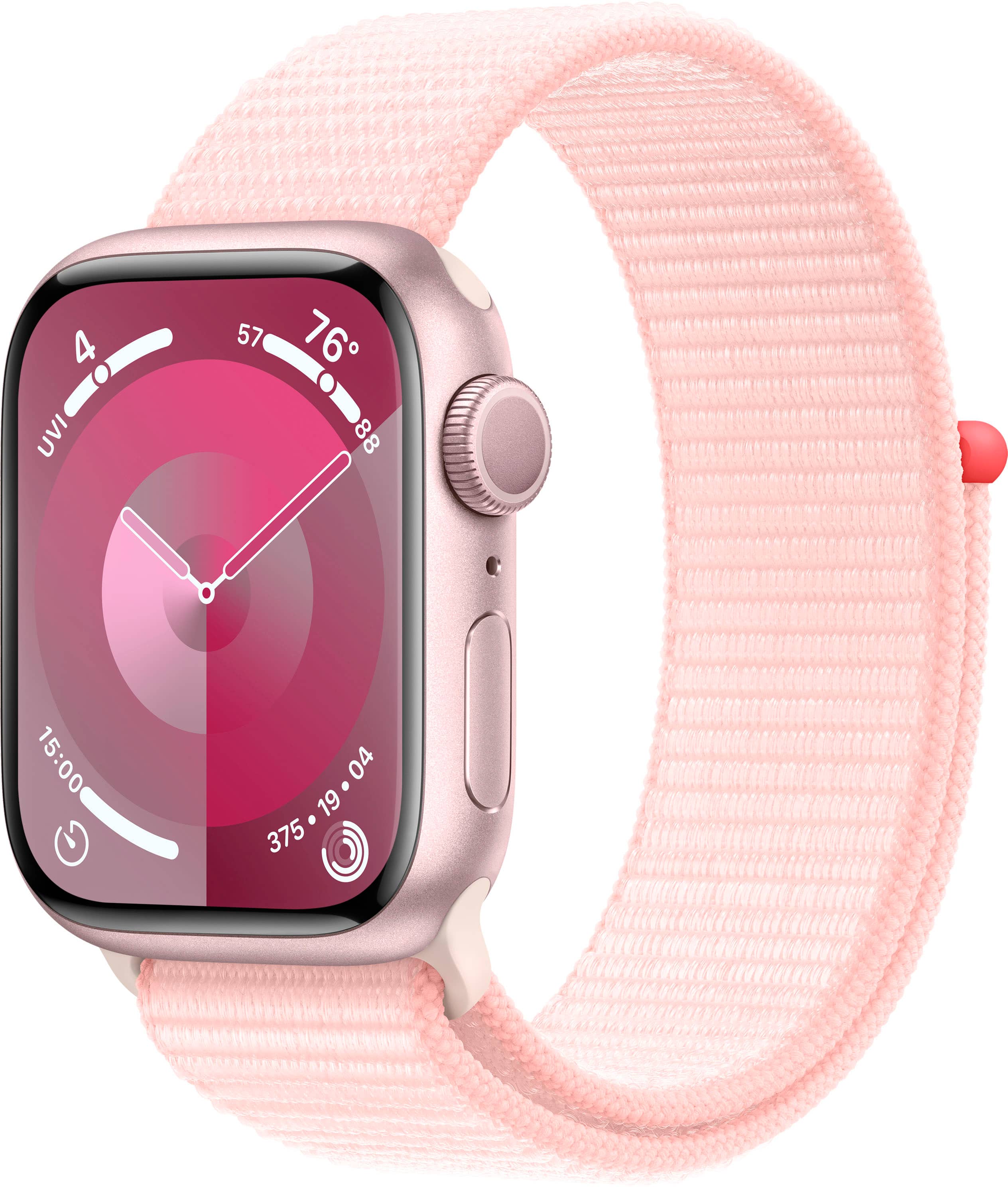Apple GS Cert Refurb Watch Series 9 (GPS) 41mm Pink Aluminum Case with Light Pink Sport Loop with Blood Oxygen - Pink - (202…