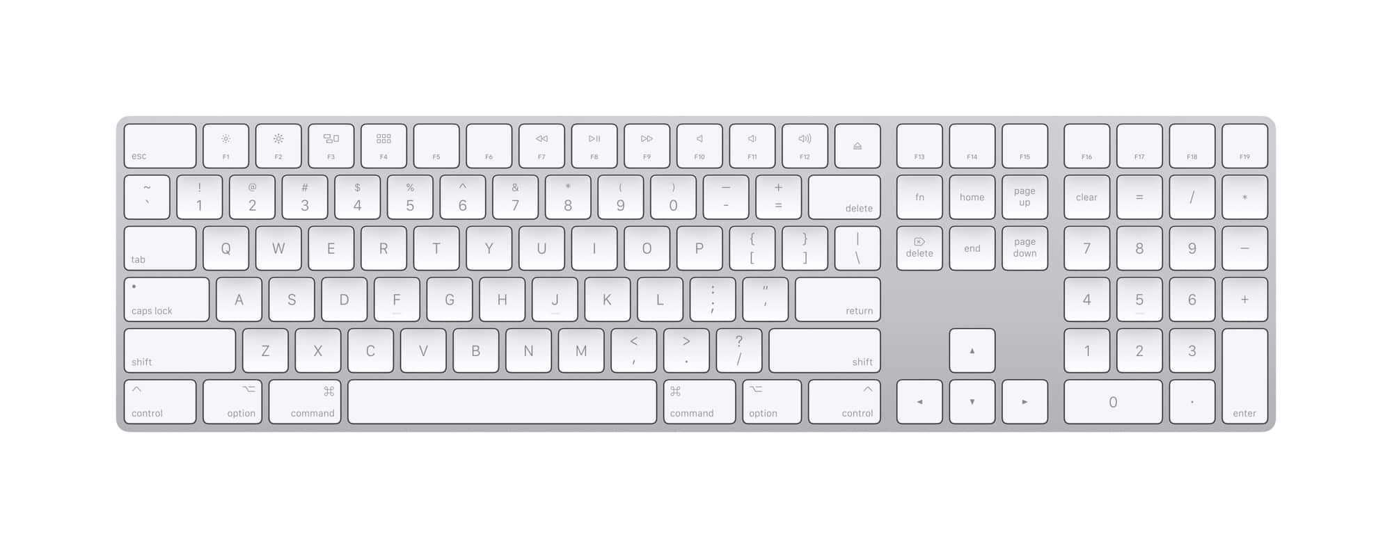 Apple - Magic Keyboard full size with Numeric Keypad (Lightning Port) - Silver/White product image