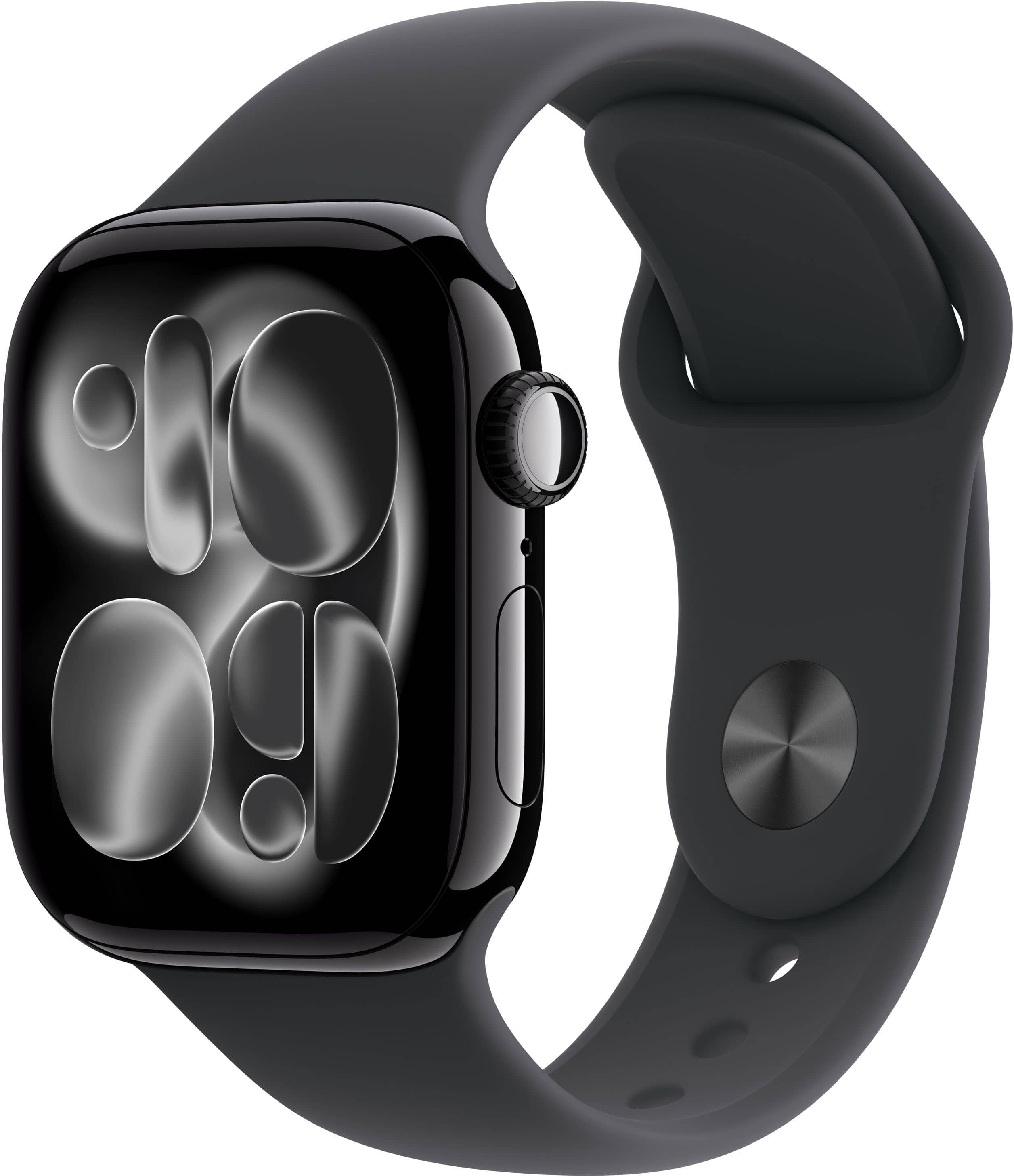 Apple Watch Series 11 (GPS) 42mm Jet Black Aluminum Case with Black Sport Band - M/L - Jet Black - (2025) product image