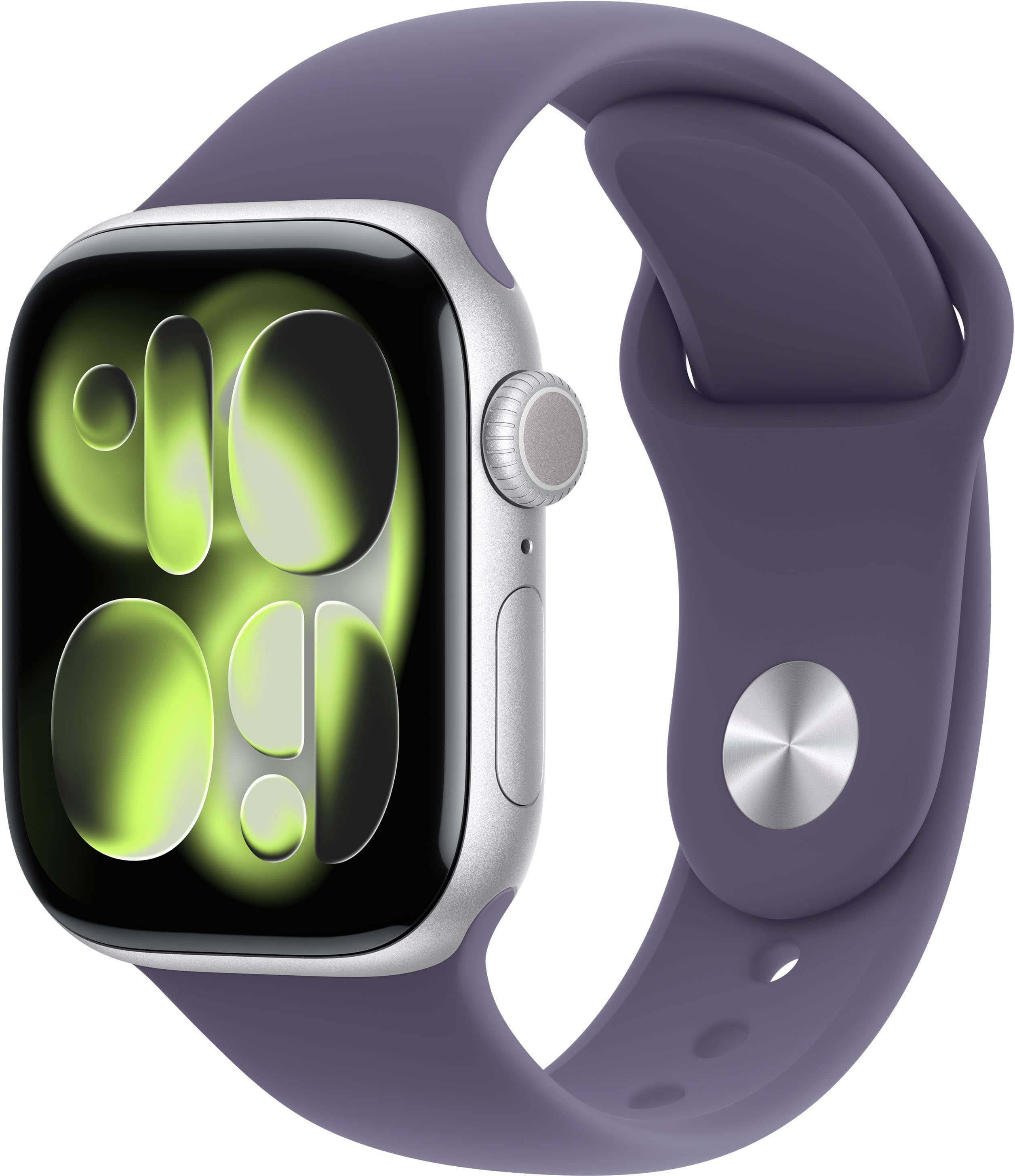 Apple Watch Series 11 (GPS) 42mm Silver Aluminum Case with Purple Fog Sport Band - M/L - Silver - (2025) product image