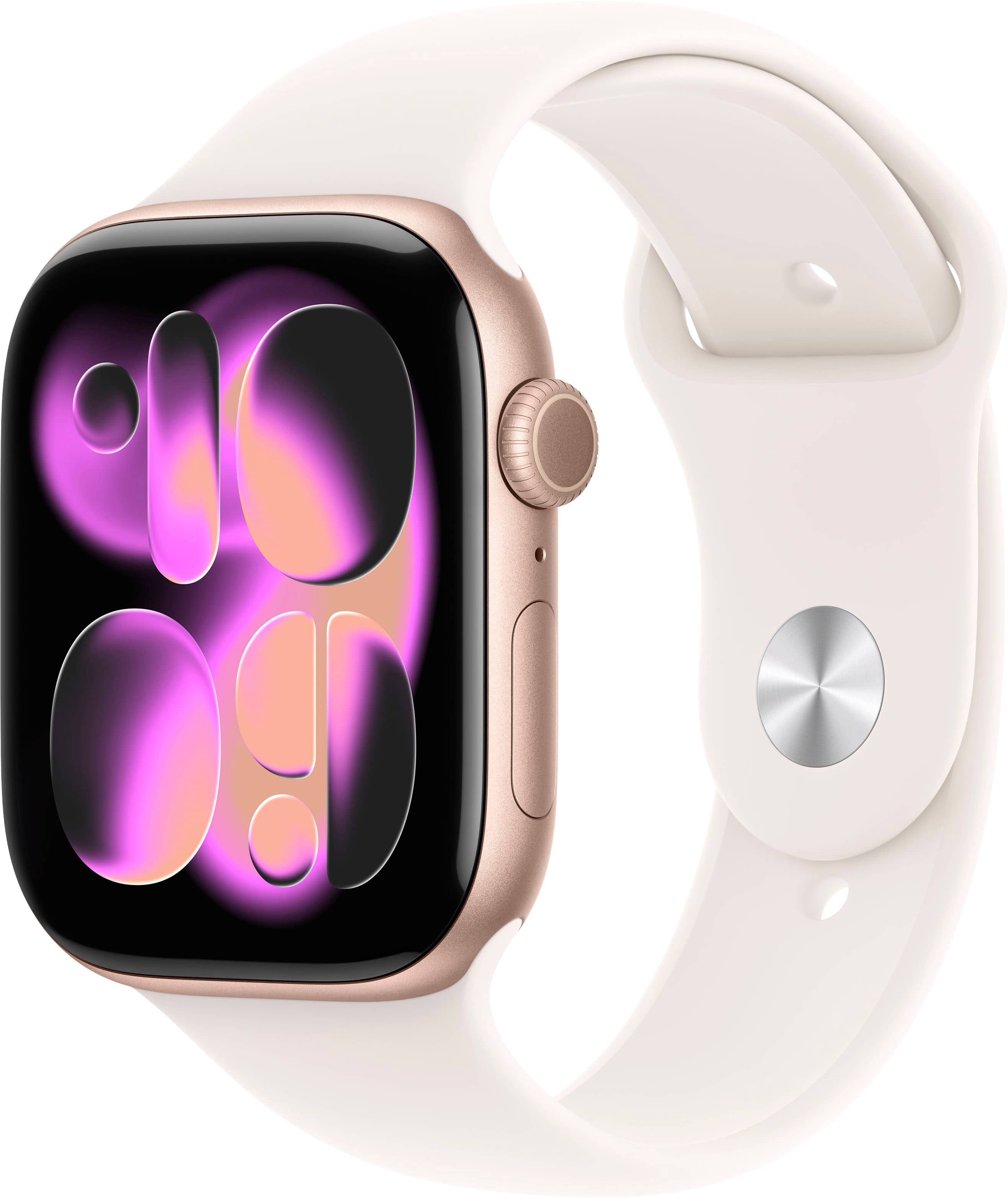 Apple Watch Series 11 (GPS) 46mm Rose Gold Aluminum Case with Light Blush Sport Band - M/L - Rose Gold - (2025) product image