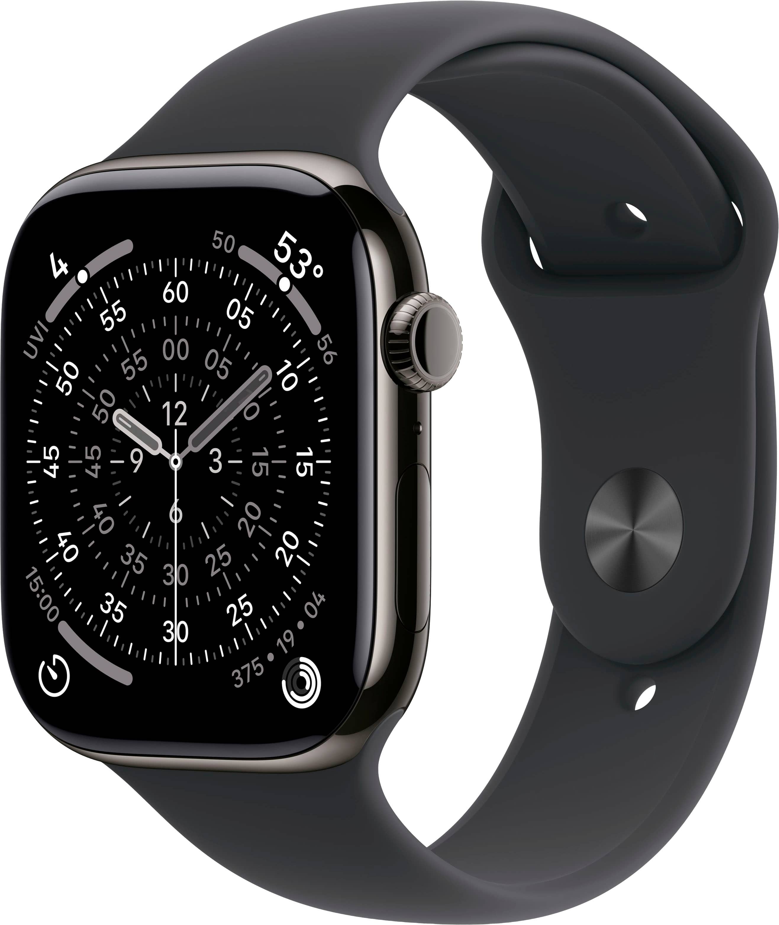 Apple Watch Series 11 (GPS+Cellular) 46mm Titanium Case with Black Sport Band - M/L - Slate - (2025) product image