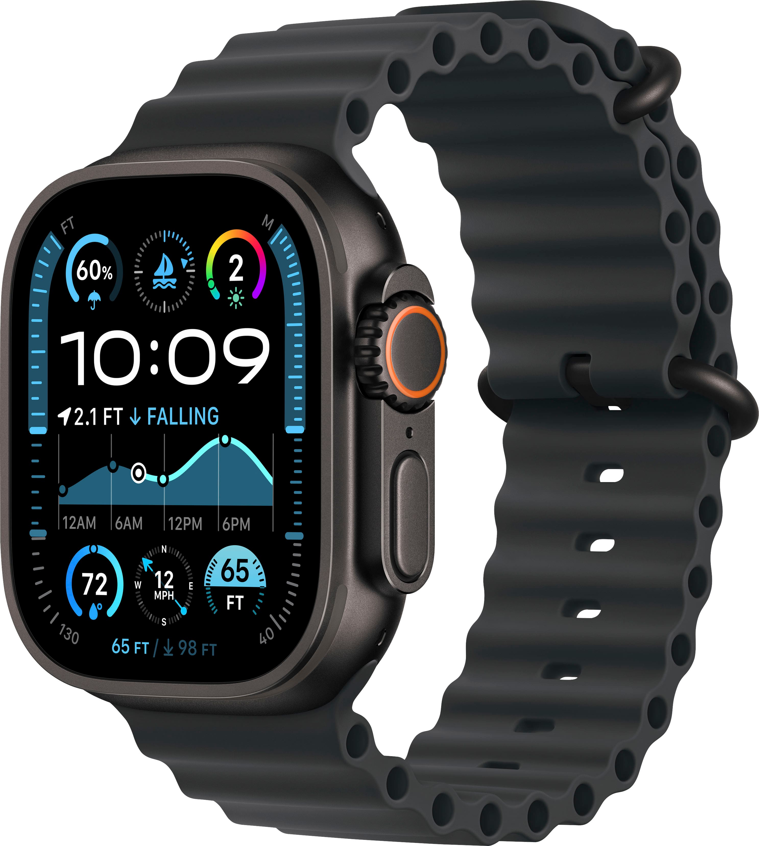 Apple Watch Ultra 2 (GPS+Cellular) 49mm Titanium Case with Black Ocean Band - Black - (2024) product image