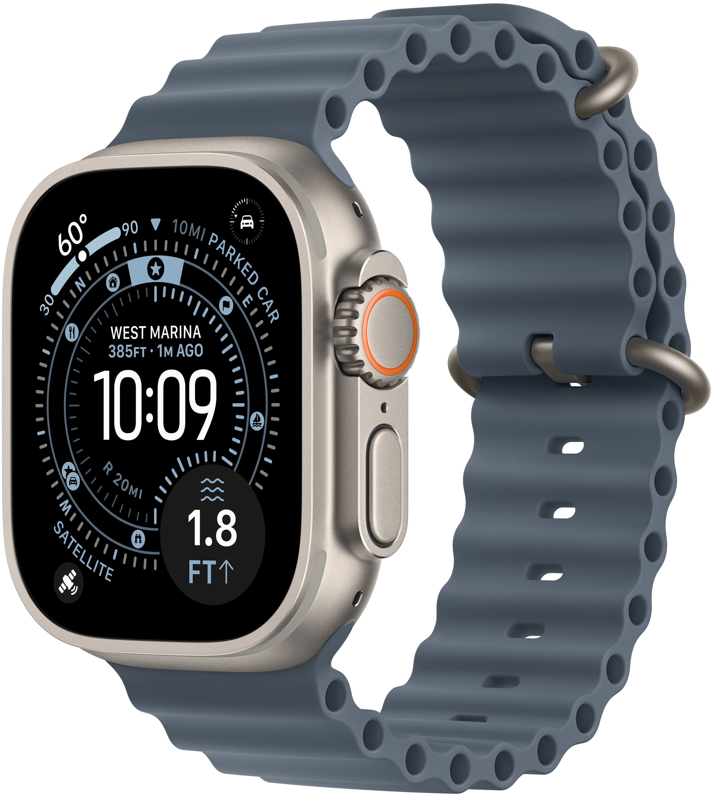 Apple Watch Ultra 3 (GPS+Cellular) 49mm Titanium Case with Anchor Blue Ocean Band - Natural - (2025) product image