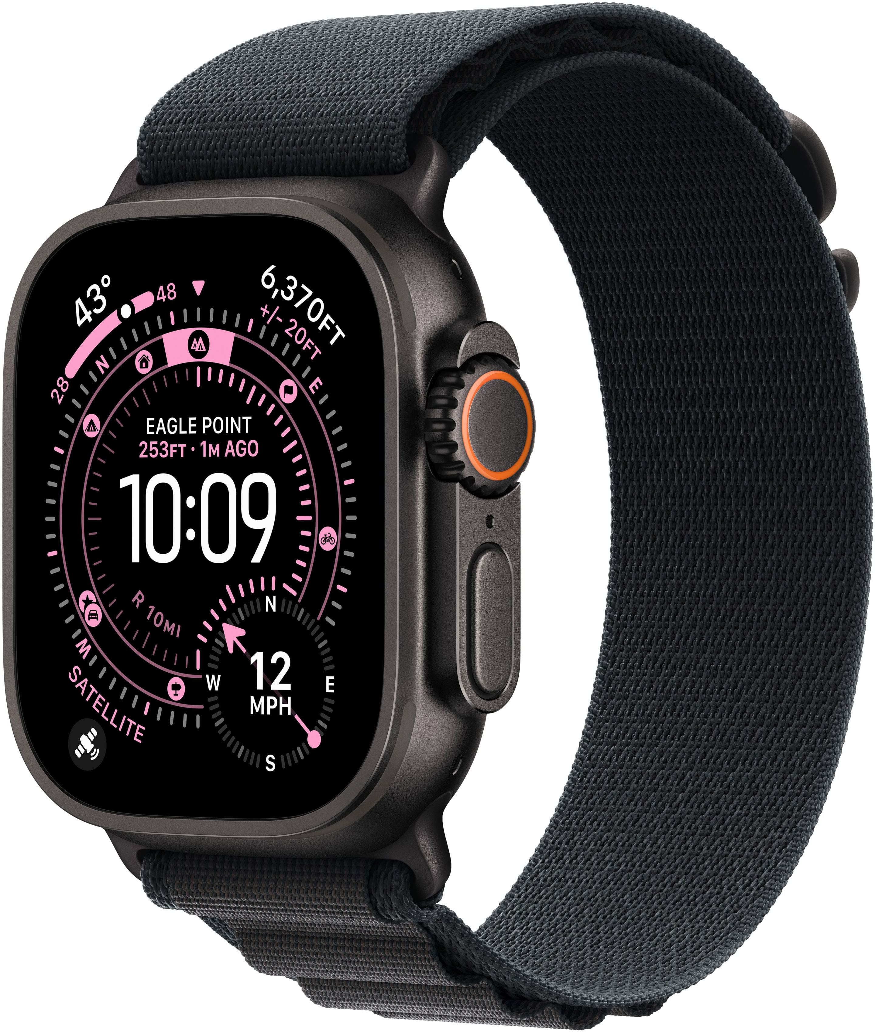 Apple Watch Ultra 3 (GPS+Cellular) 49mm Titanium Case with Black Alpine Loop - Large - Black - (2025) product image