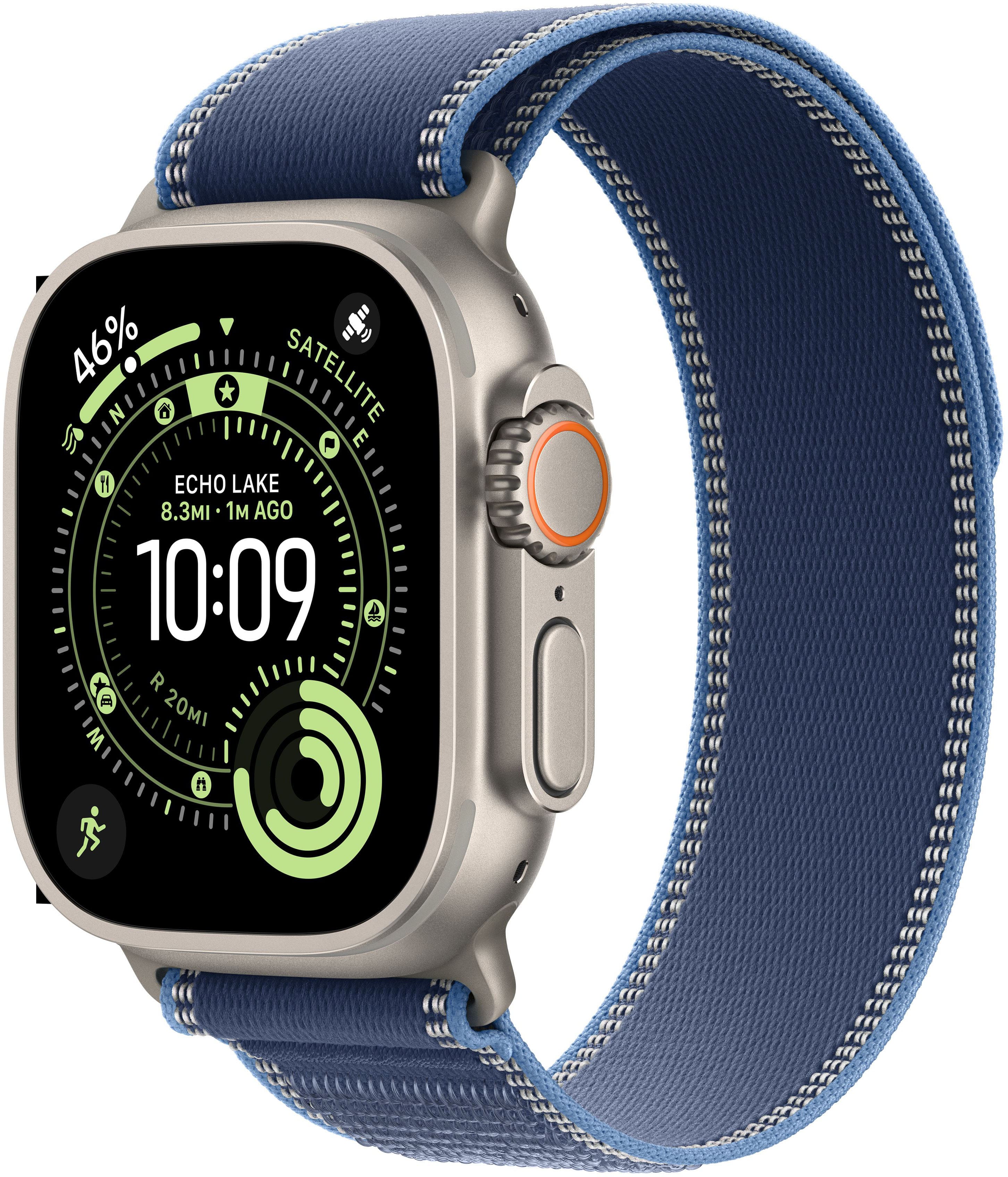 Apple Watch Ultra 3 (GPS+Cellular) 49mm Titanium Case with Blue/Bright Blue Trail Loop - M/L - Natural - (2025) product image