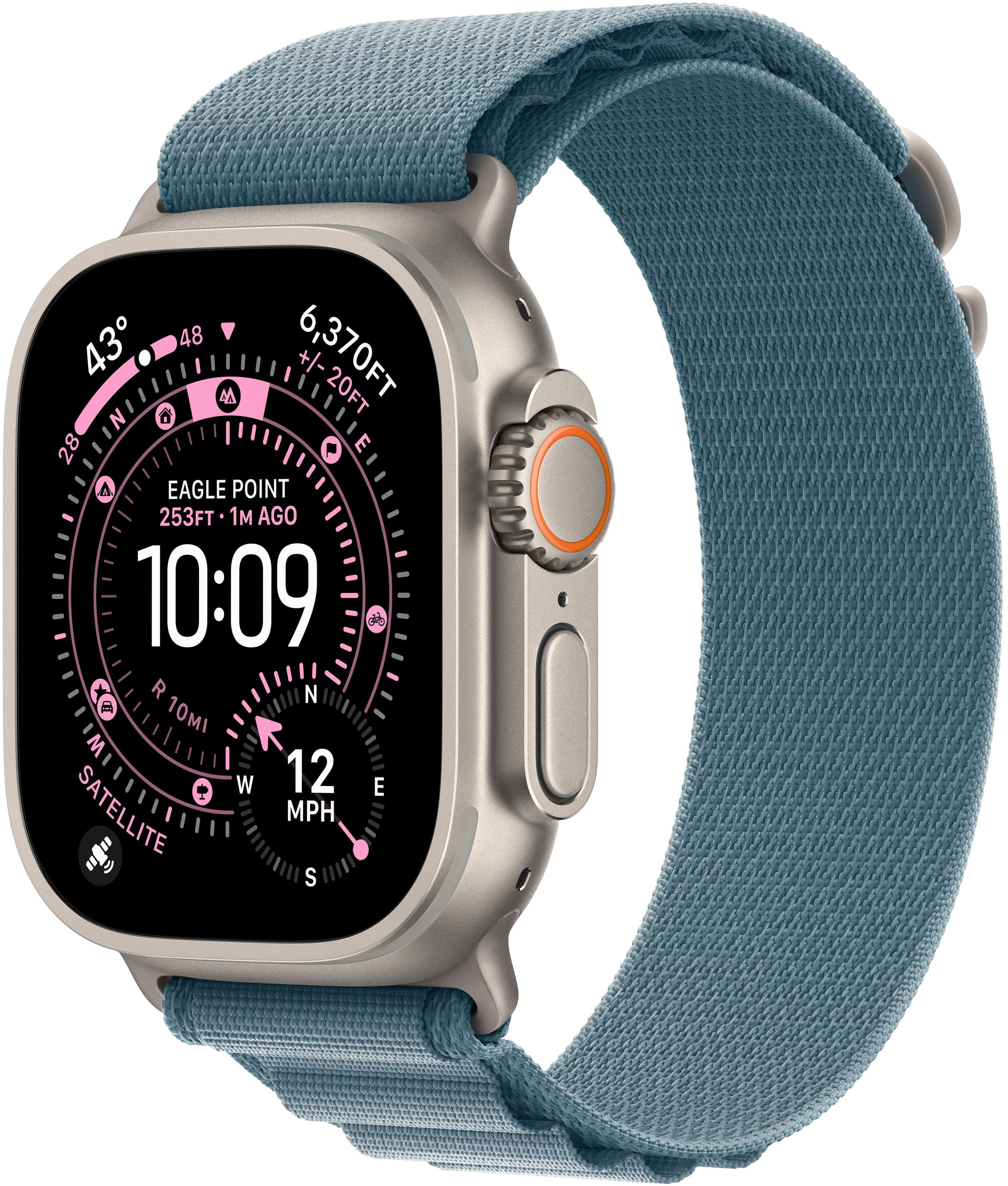 Apple Watch Ultra 3 (GPS+Cellular) 49mm Titanium Case with Light Blue Alpine Loop - Medium - Natural (AT&T) - (2025) product…