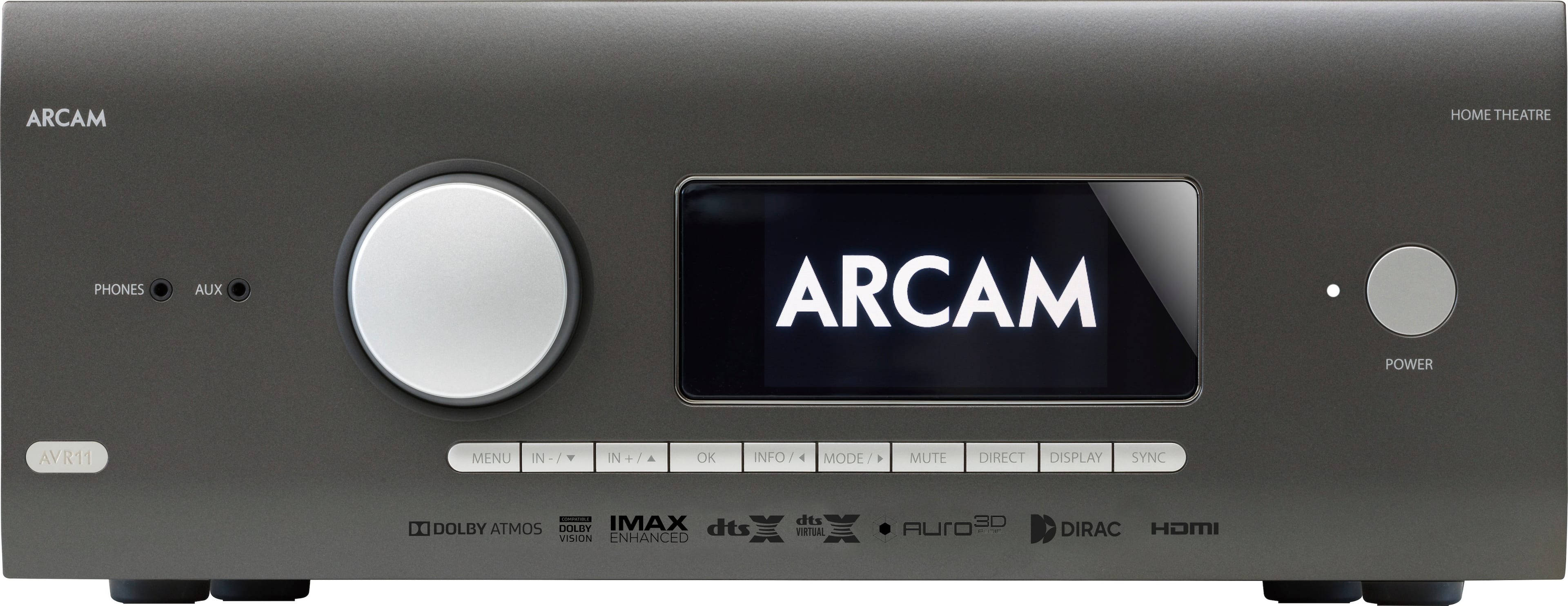 Arcam - AVR11 595W 7.1 Ch. Bluetooth capable With Google Cast and 8K Ultra HD HDR Compatible A/V Home Theater Receiver - Gra…