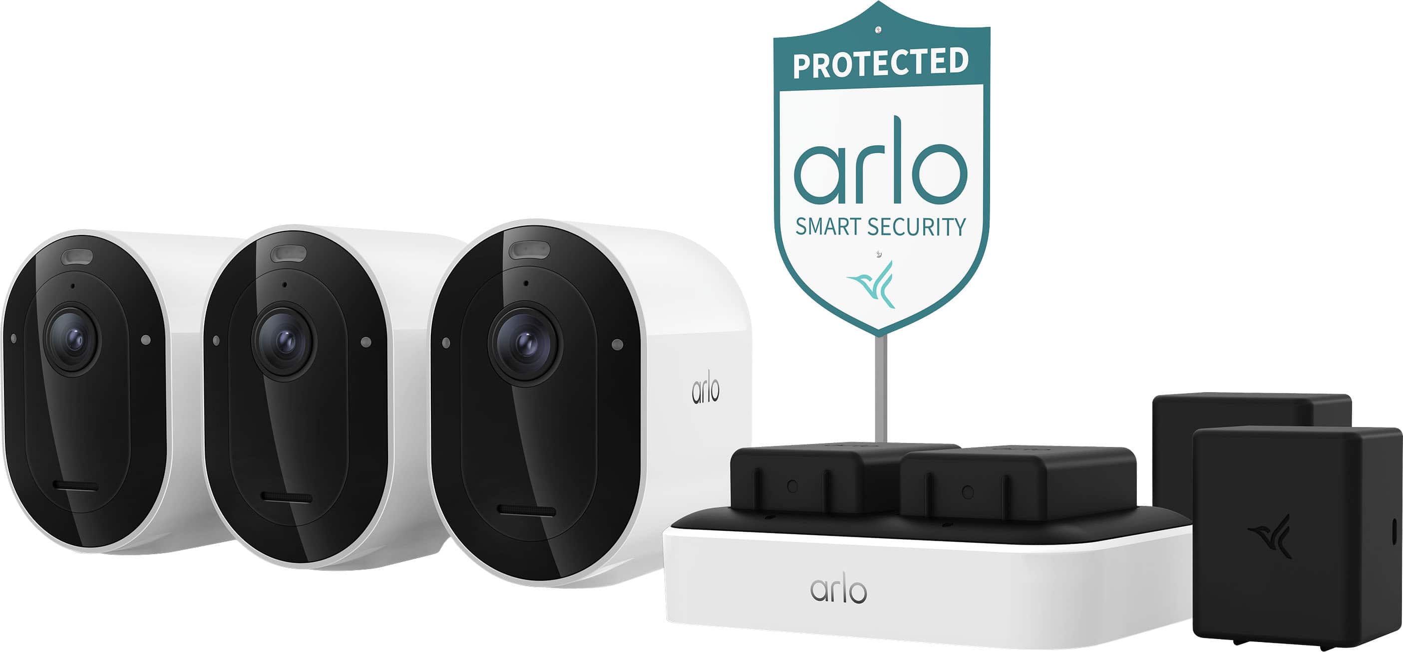 Arlo - Pro Outdoor Security Camera (6th Gen 2025 Release) - Wireless, Rechargeable Battery-Powered with Charging Station, 3-…