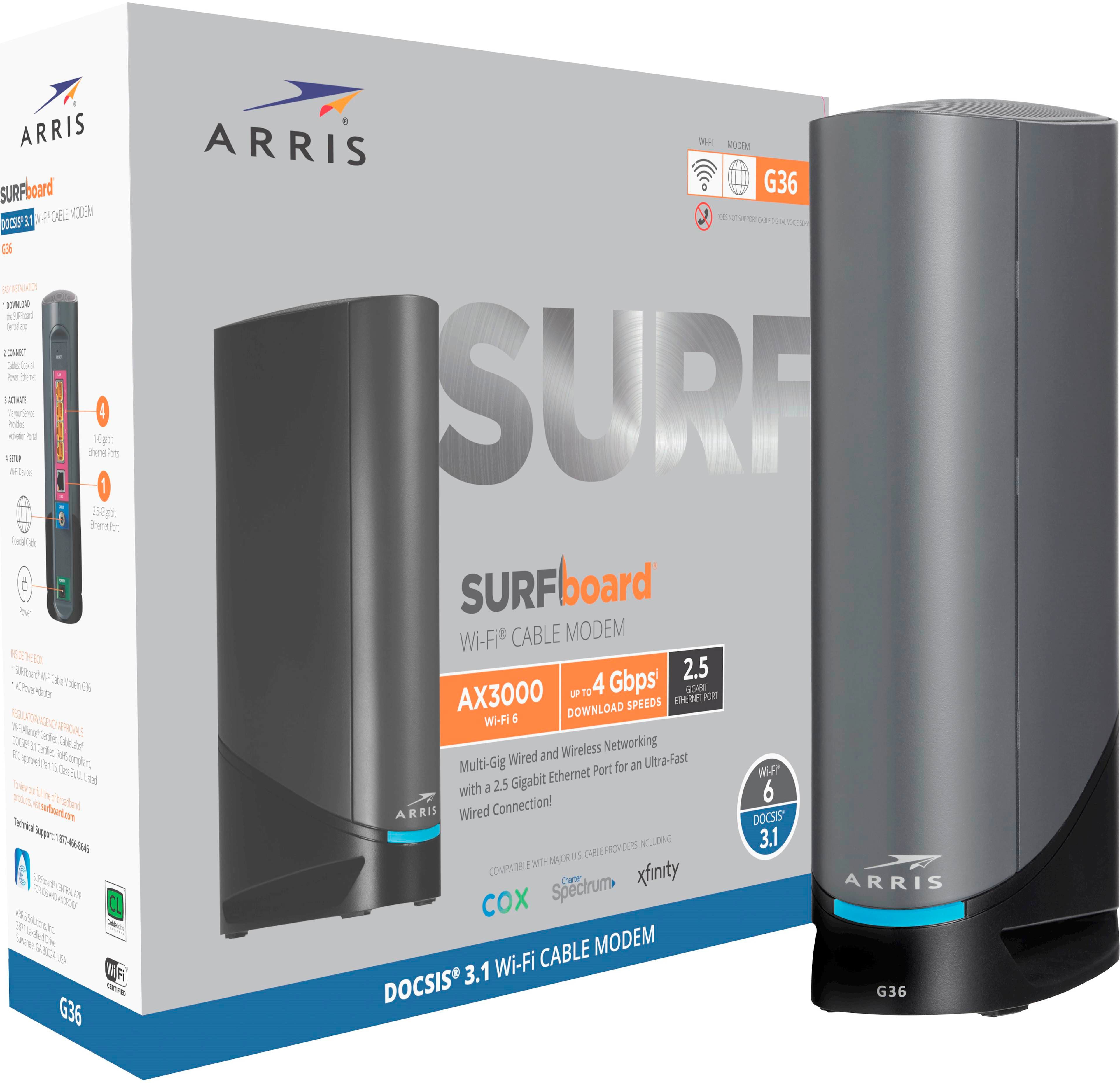 ARRIS - SURFboard DOCSIS 3.1 Multi-Gig Cable Modem & Wi-Fi 6 Router Combo - Black product image