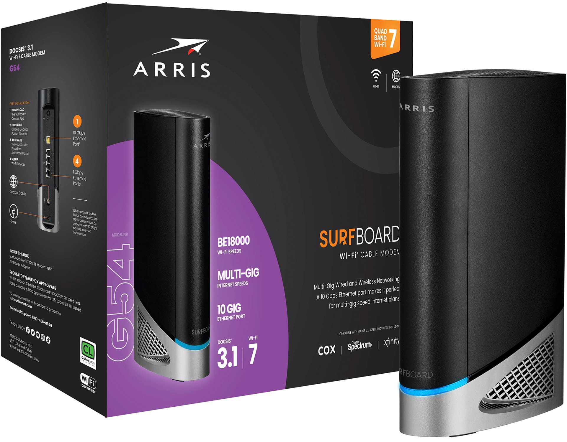 ARRIS - Surfboard Wi-Fi 7 Router with DOCSIS 3.1 Cable Modem - Black product image