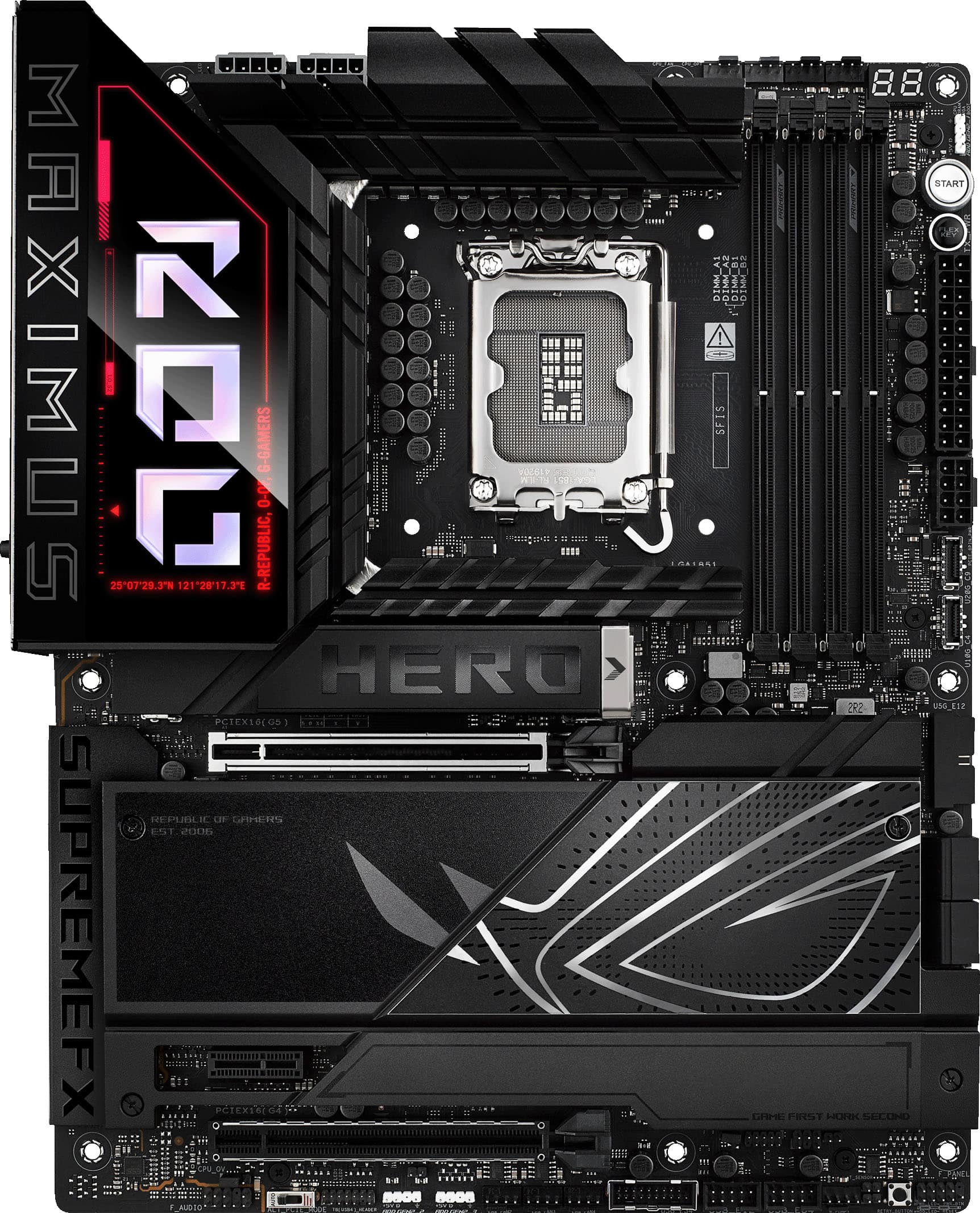 ASUS - ROG MAXIMUS Z890 HERO (Socket LGA 1851) Intel Z890 ATX DDR5 Wi-Fi 7 Motherboard - Black product image