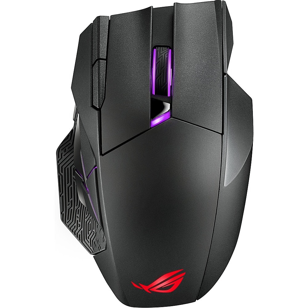 ASUS - ROG Spatha X Wireless Optical Gaming Mouse with 12 Programmable Buttons and Magnetic Charging Stand - Wireless - Blac…