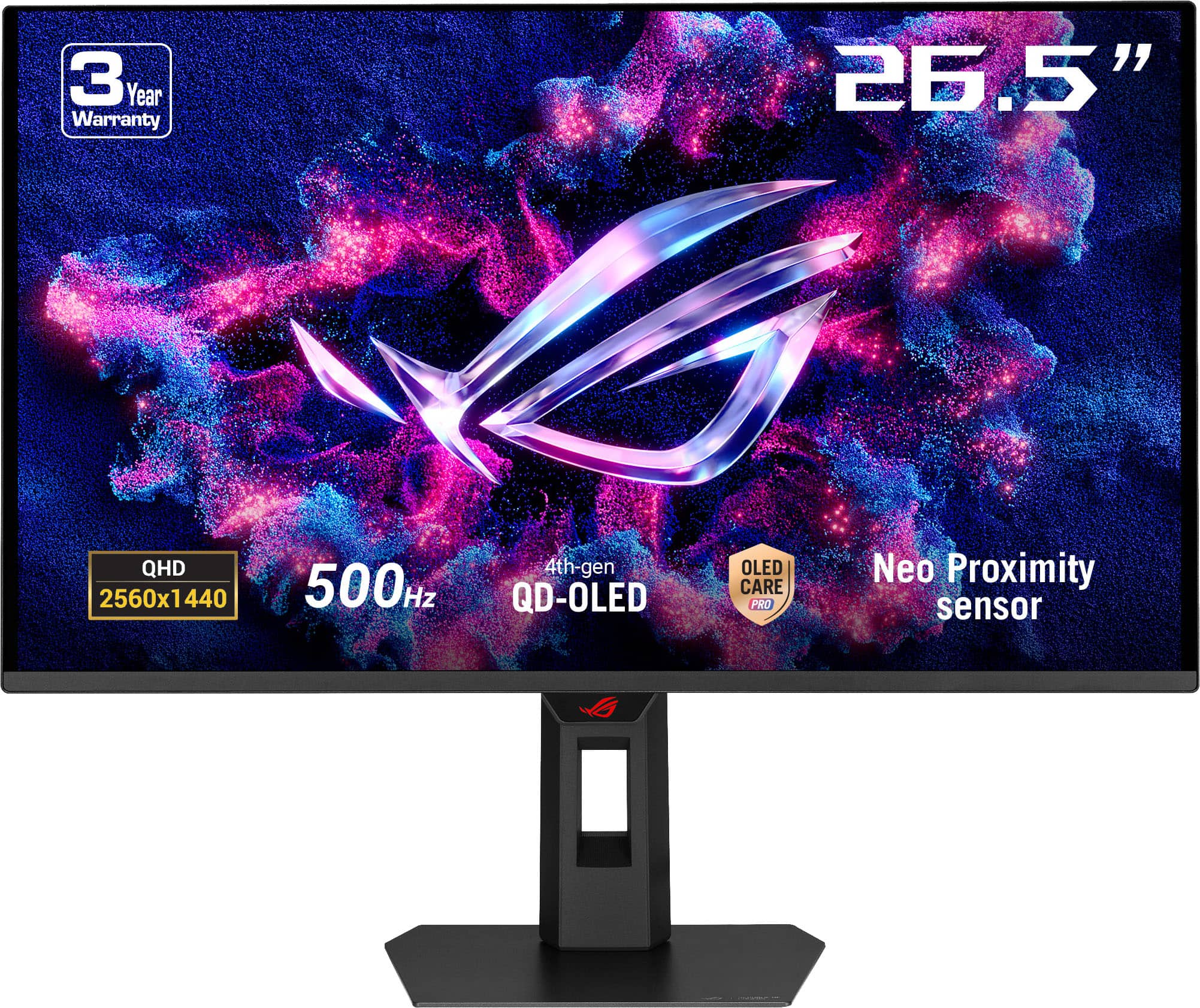 ASUS - ROG Strix 27" 2K OLED 500Hz 0.03ms Gaming Monitor with G-SYNC/FreeSync and HDR (HDMI, DisplayPort) - Black product im…