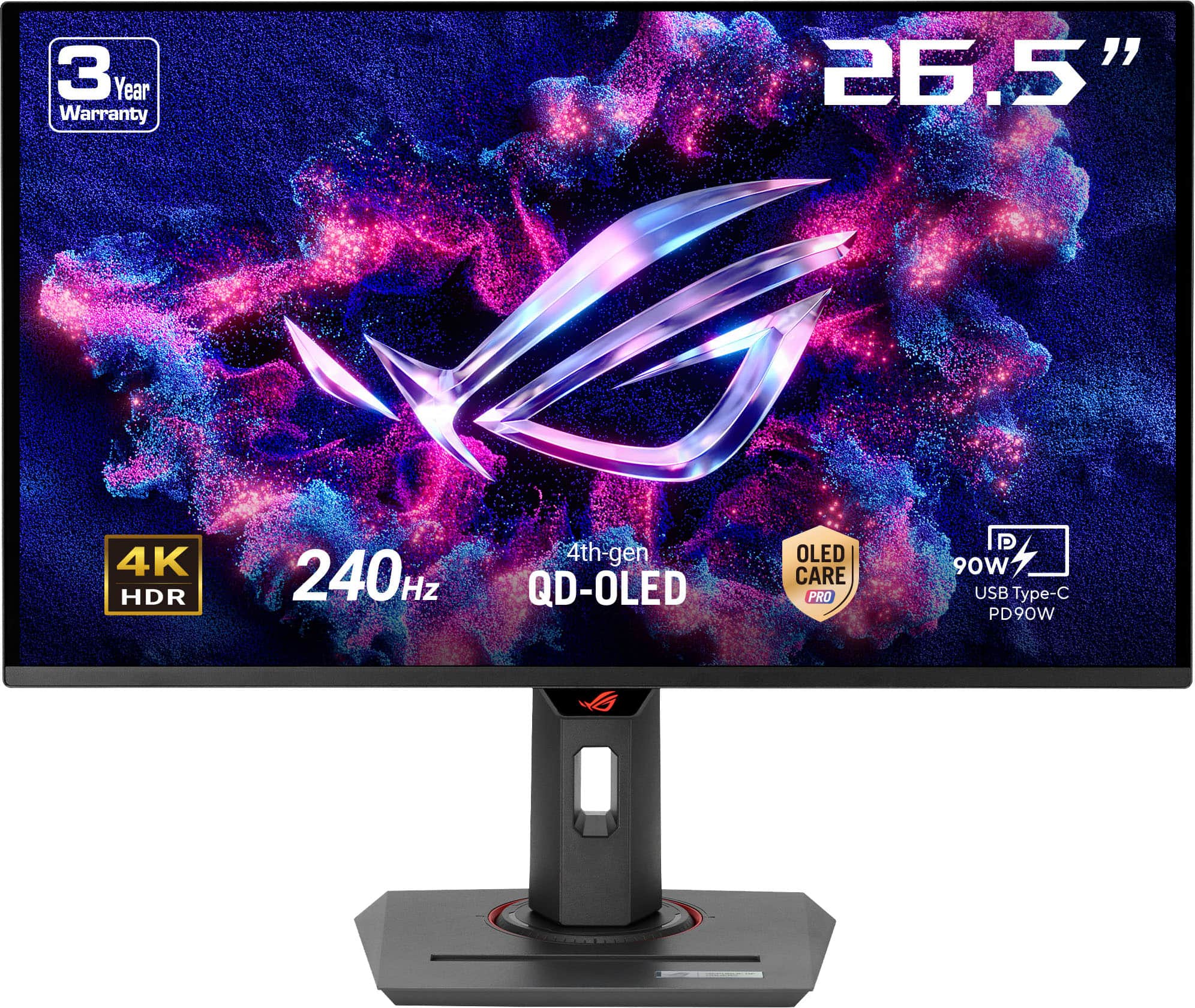 ASUS - ROG Strix 27" 4K OLED 240Hz 0.03ms Gaming Monitor with FreeSync Premium Pro and HDR (DisplayPort, HDMI) - Black produ…