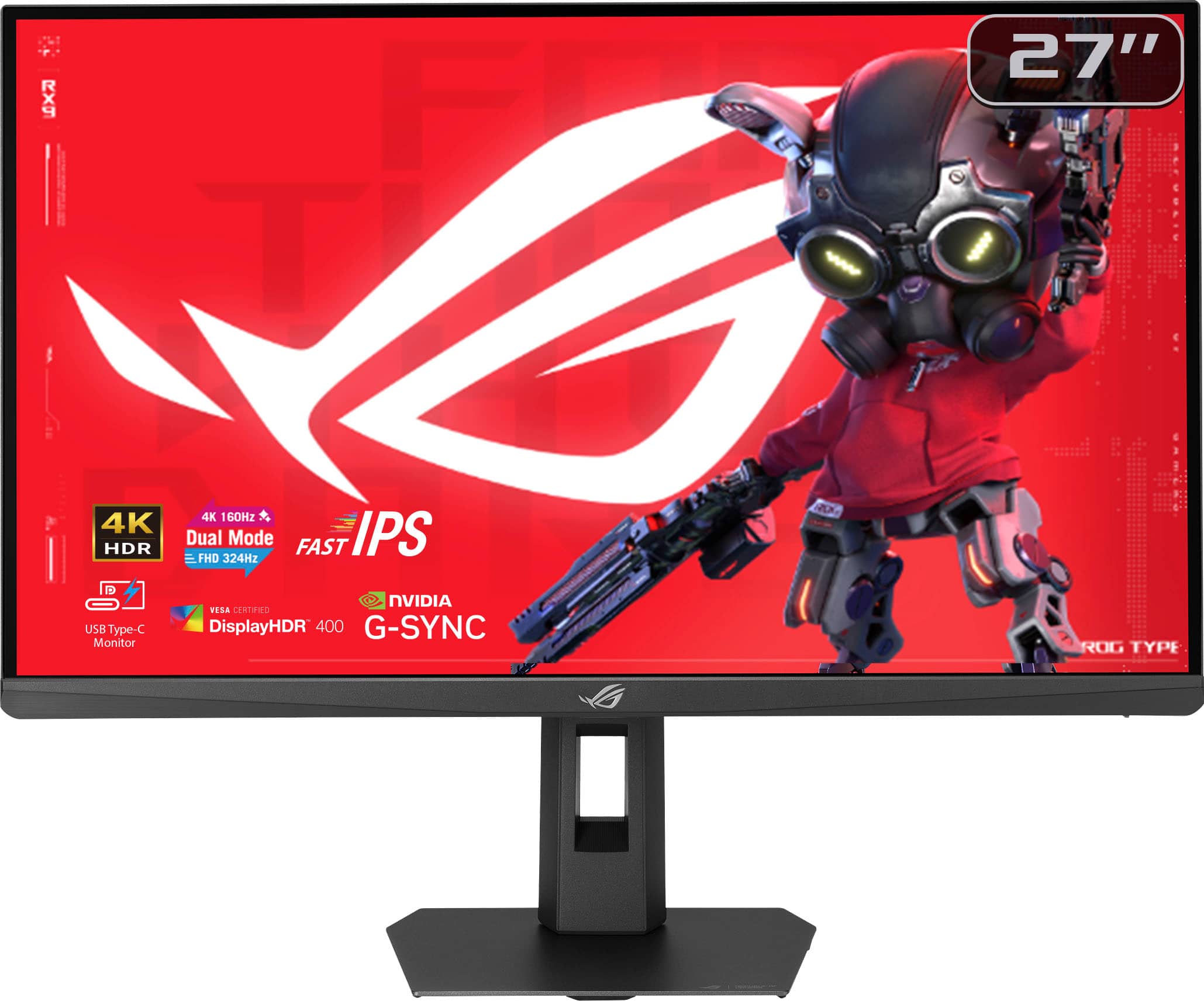 ASUS - ROG Strix 27" Dual Mode (4K 160Hz, FHD 324Hz) IPS 1ms Gaming Monitor with FreeSync Premium and HDR (DisplayPort, HDMI…