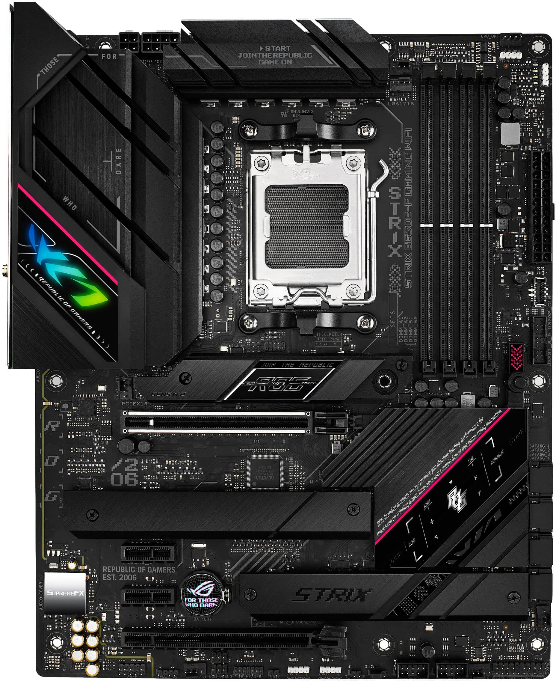 ASUS - ROG STRIX B650E-F GAMING WIFI (Socket AM5) AMD B650E ATX DDR5 Wi-Fi 6E Motherboard - Black product image