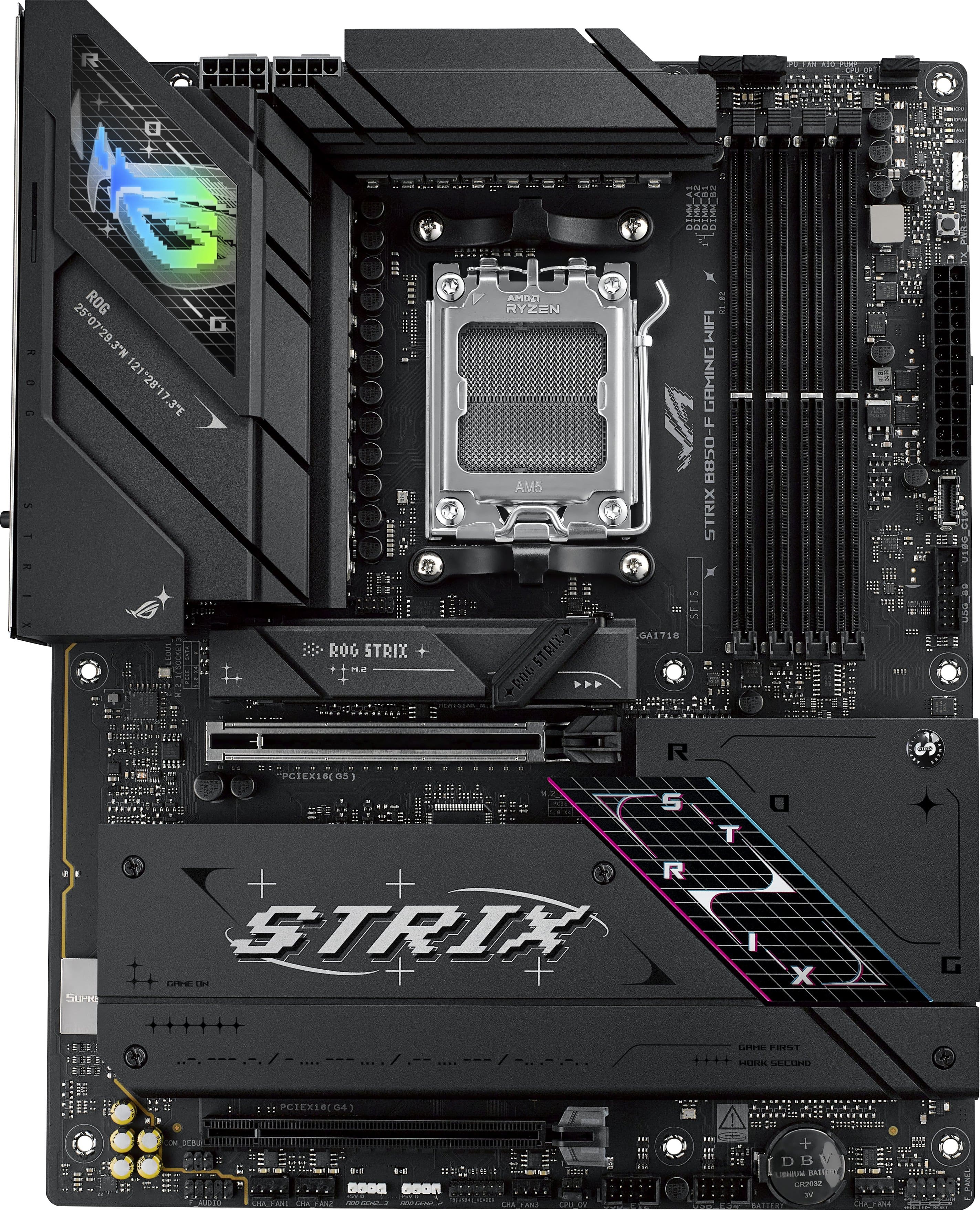 ASUS - ROG Strix B850-F GAMING WIFI (Socket AM5) AMD B850 ATX DDR5 Wi-Fi 7 Motherboard - Black product image