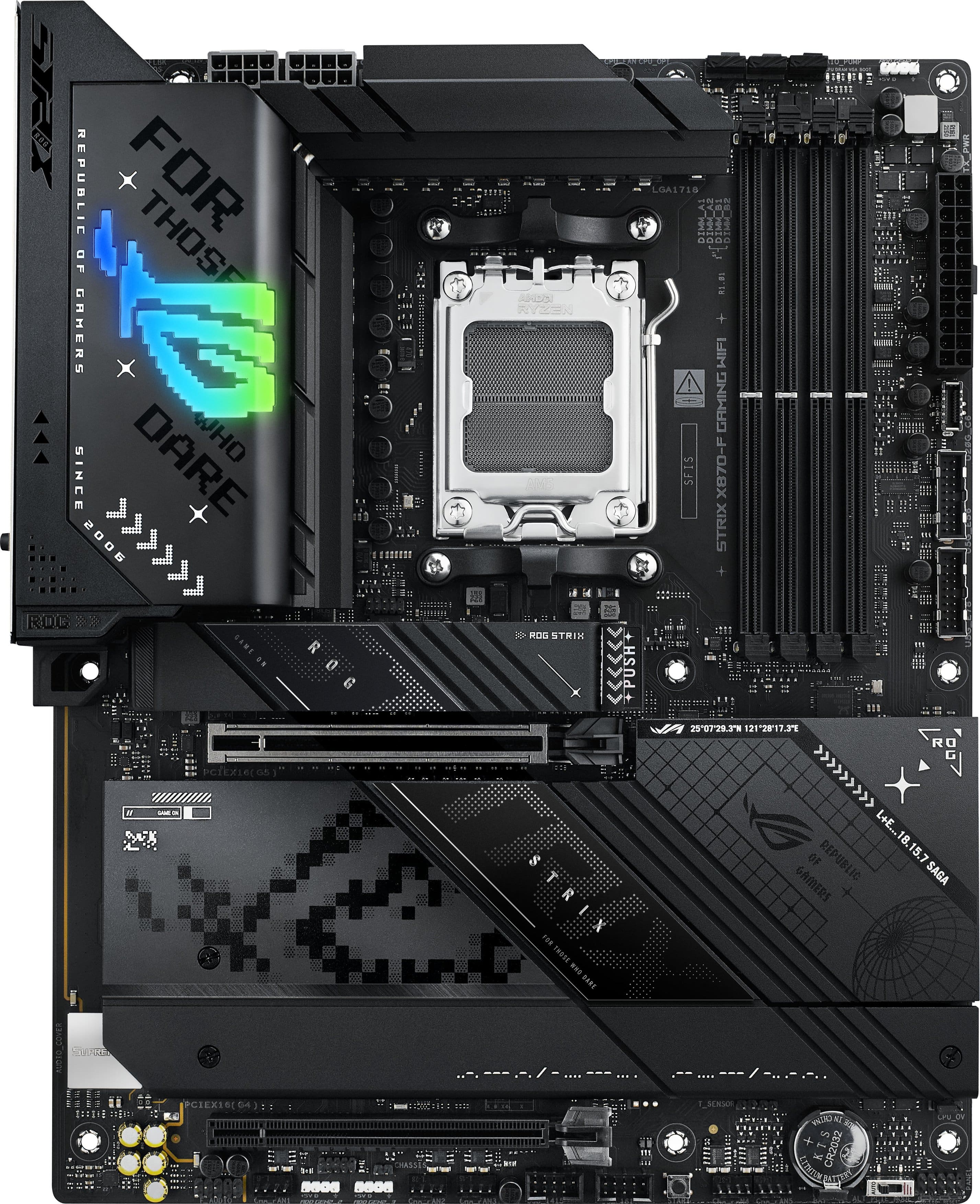 ASUS - ROG STRIX X870-F GAMING WIFI (Socket AM5) AMD X870 ATX DDR5 Wi-Fi 7 Motherboard - Black product image