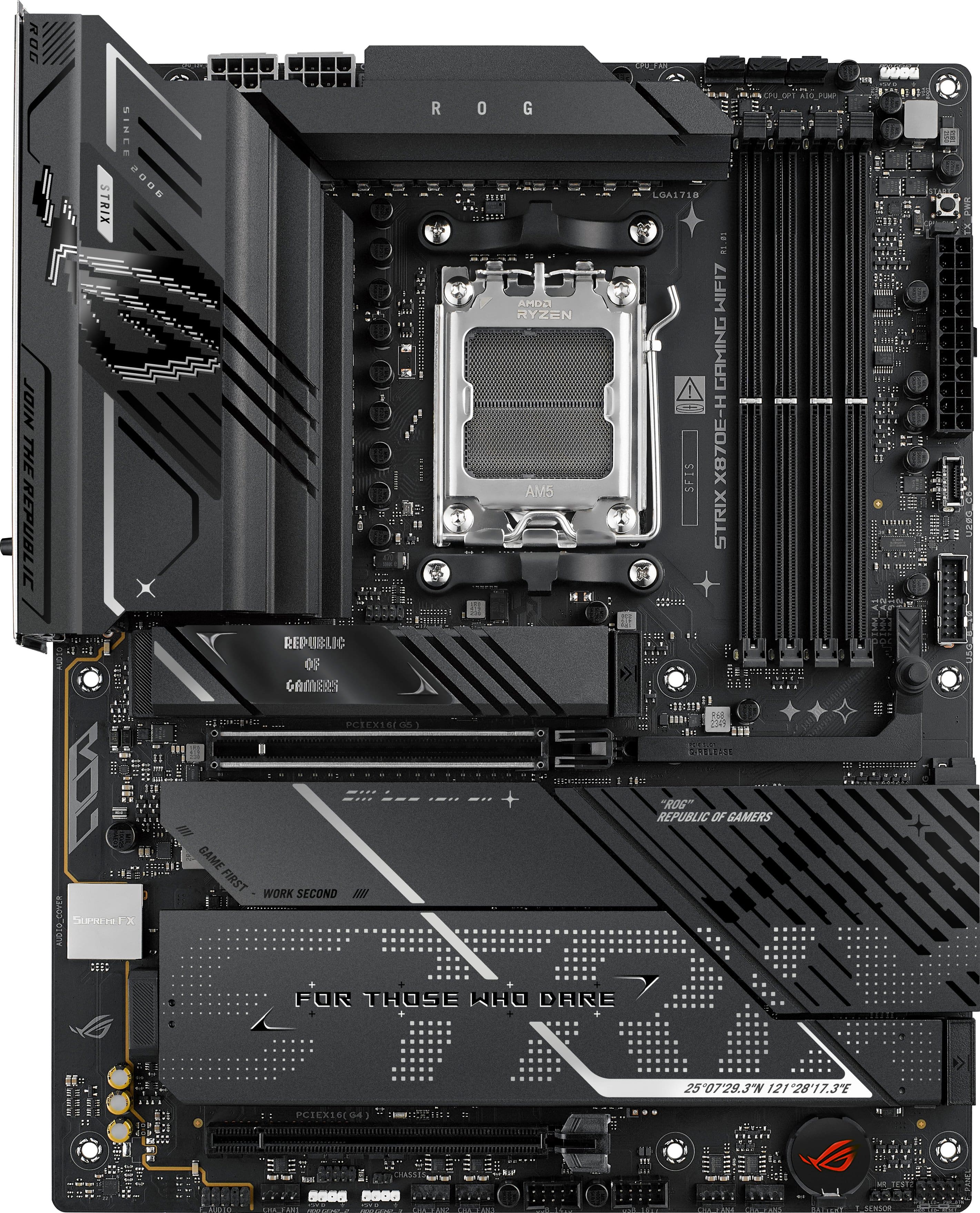 ASUS - ROG STRIX X870E-H (Socket AM5) AMD X870 ATX DDR5 Wi-Fi 7 BE Motherboard - Black product image