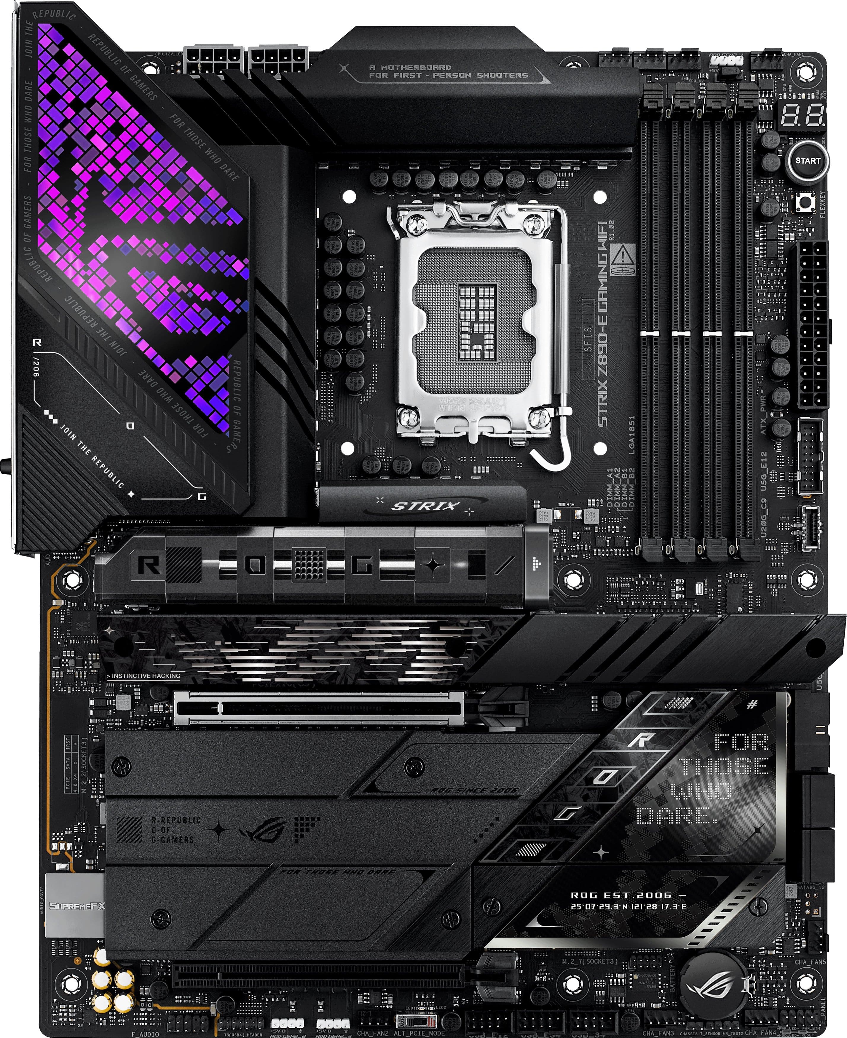 ASUS - ROG STRIX Z890-E GAMING WIFI (Socket LGA 1851) Intel Z890 ATX DDR5 Wi-Fi 7 Motherboard - Black product image
