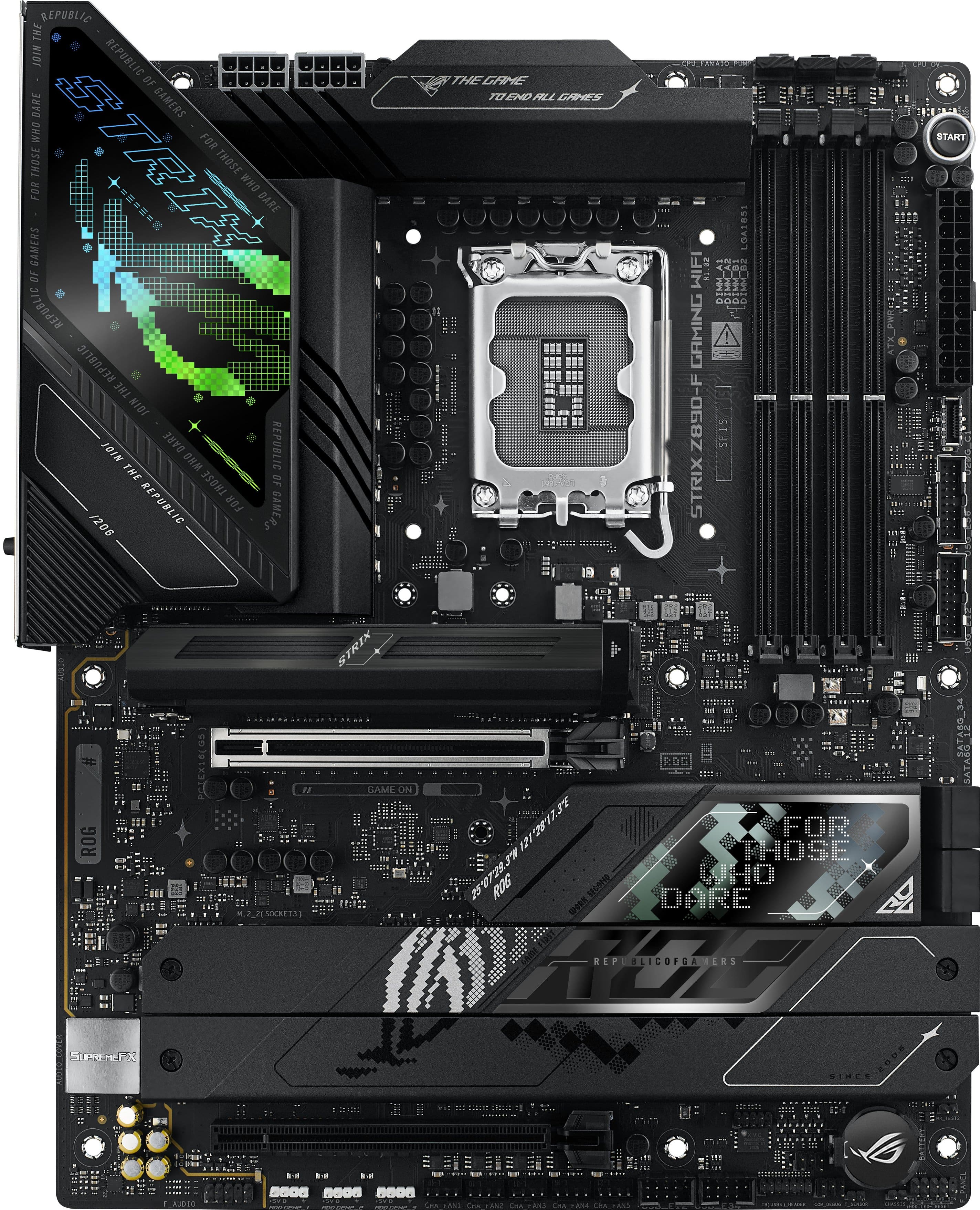 ASUS - ROG STRIX Z890-F GAMING WIFI (Socket LGA 1851) Intel Z890 ATX DDR5 Wi-Fi 7 Motherboard - Black product image