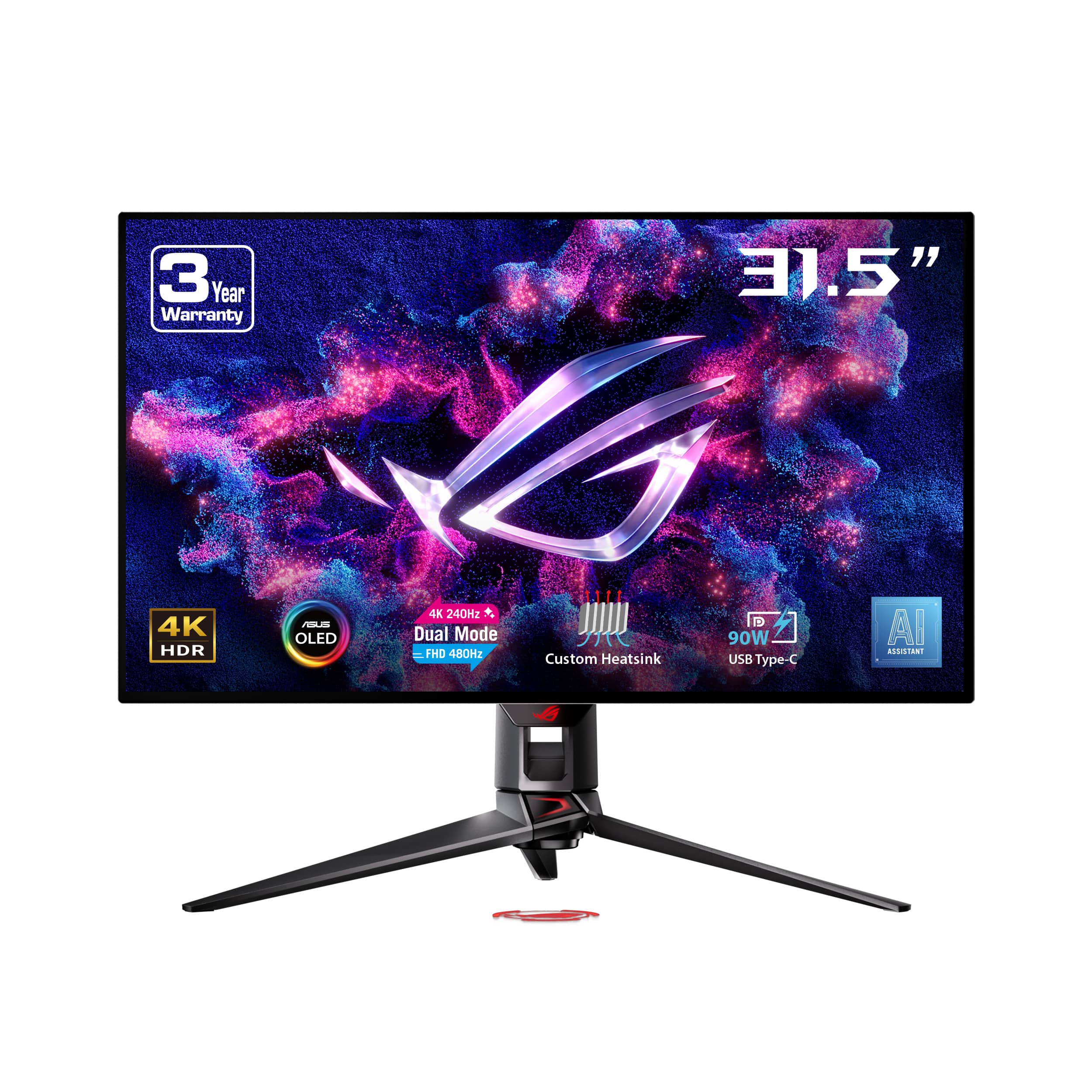 ASUS - ROG Swift 32" Dual Mode (4K 240Hz, FHD 480Hz) OLED 0.03ms Gaming Monitor with FreeSync and HDR (DisplayPort, HDMI) -…
