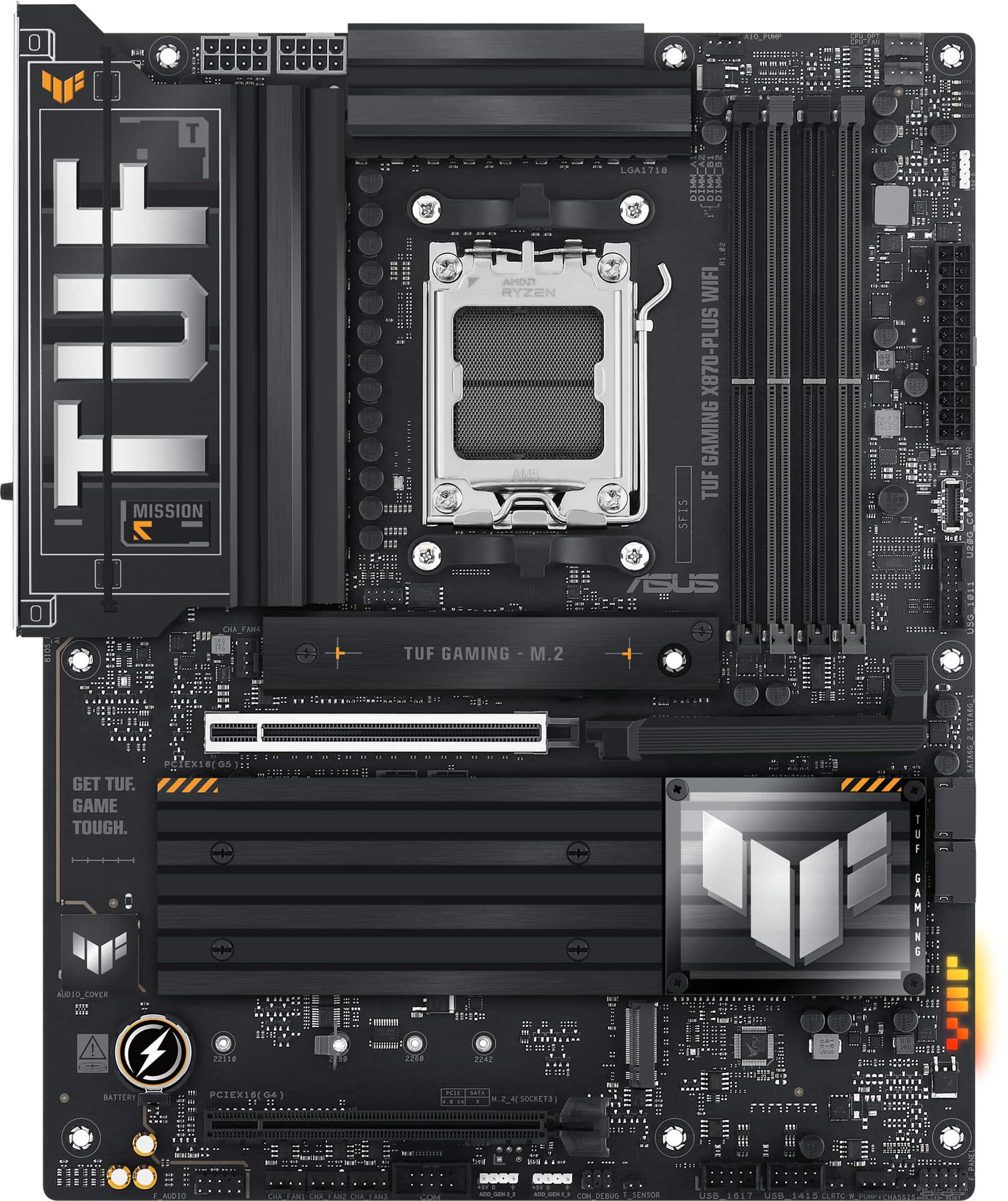 ASUS - TUF GAMING X870-PLUS WIFI (Socket AM5) AMD X870 ATX DDR5 Wi-Fi 7 Motherboard - Black product image