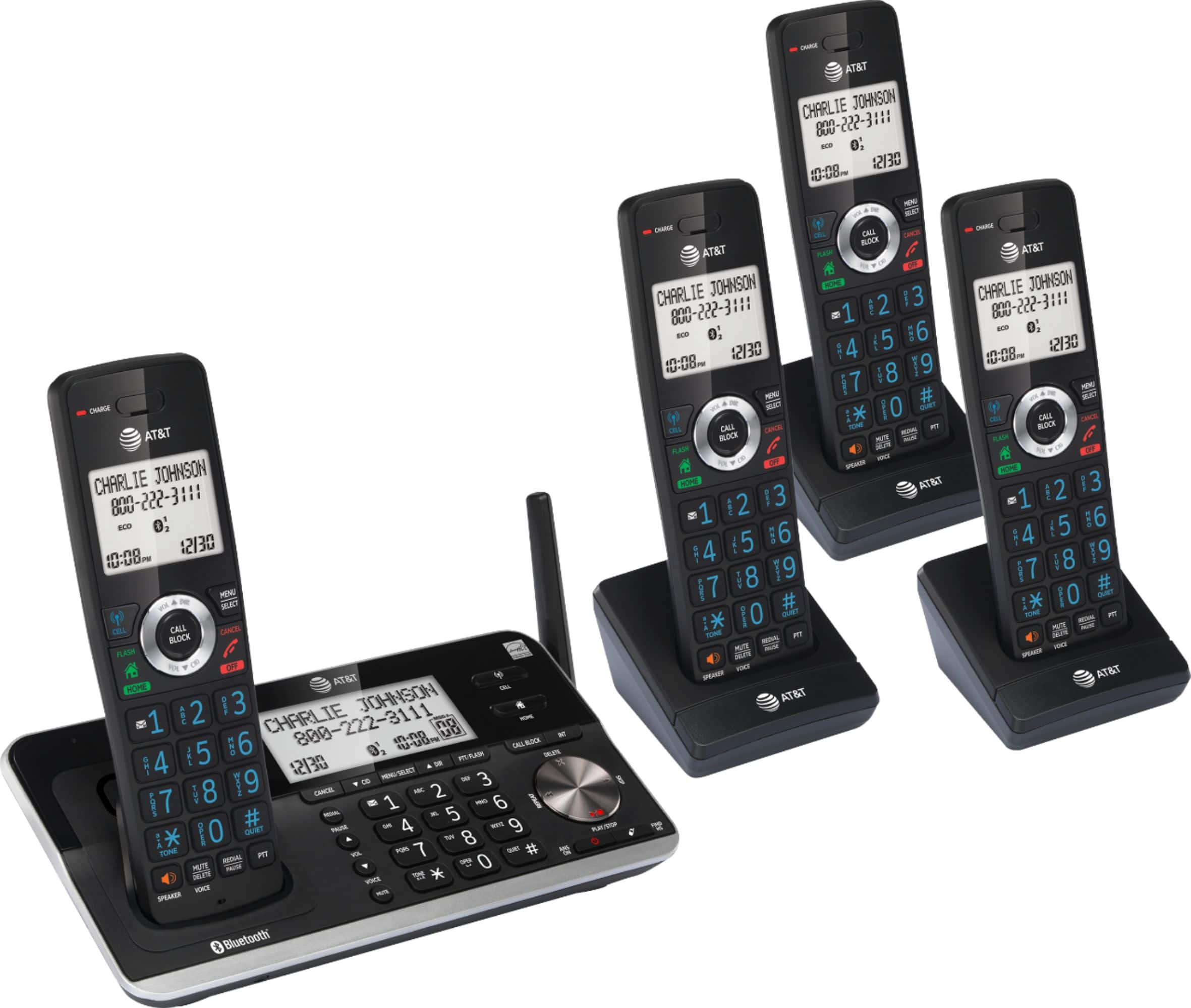 AT&T - 4 Handset Connect to Cell Answering System with Unsurpassed Range - Black product image