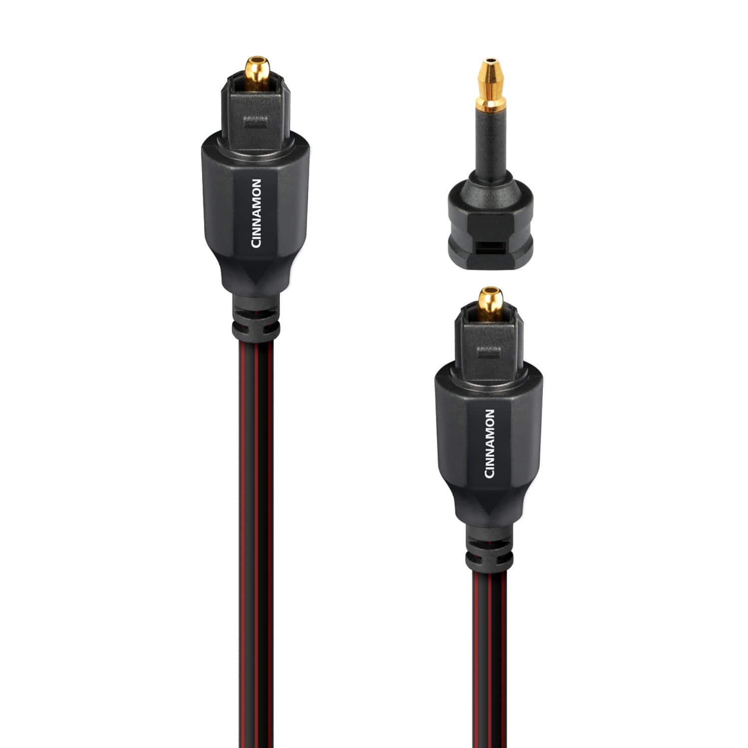 AudioQuest - Cinnamon Optical 16.4' Digital Toslink Fiber-Optic Cable + Mini-Adaptor with Toslink to Toslink Connectors - Bl…