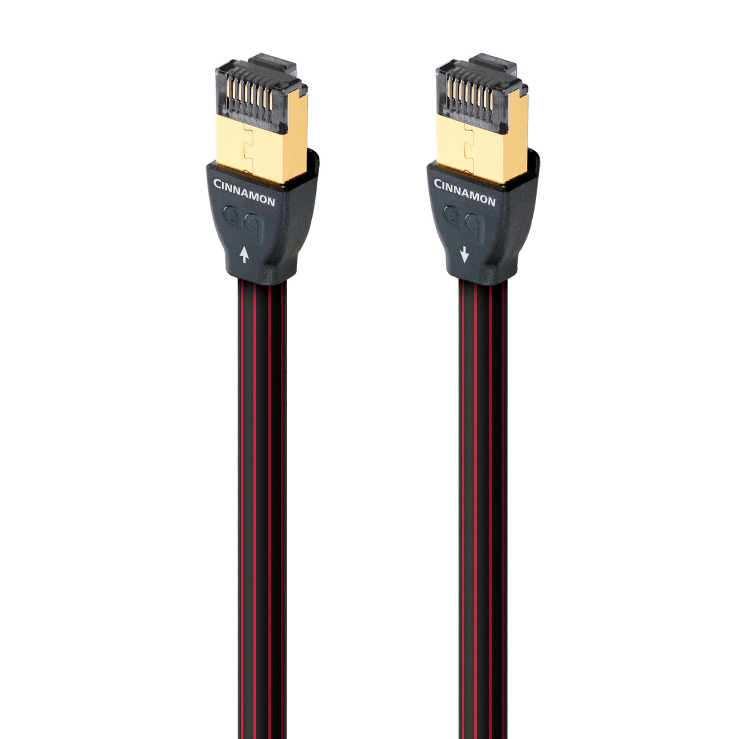 AudioQuest - Cinnamon RJ/E 16.4' Digital Ethernet Cable with RJ45 to RJ45 Connectors - Black/Red Stripes product image