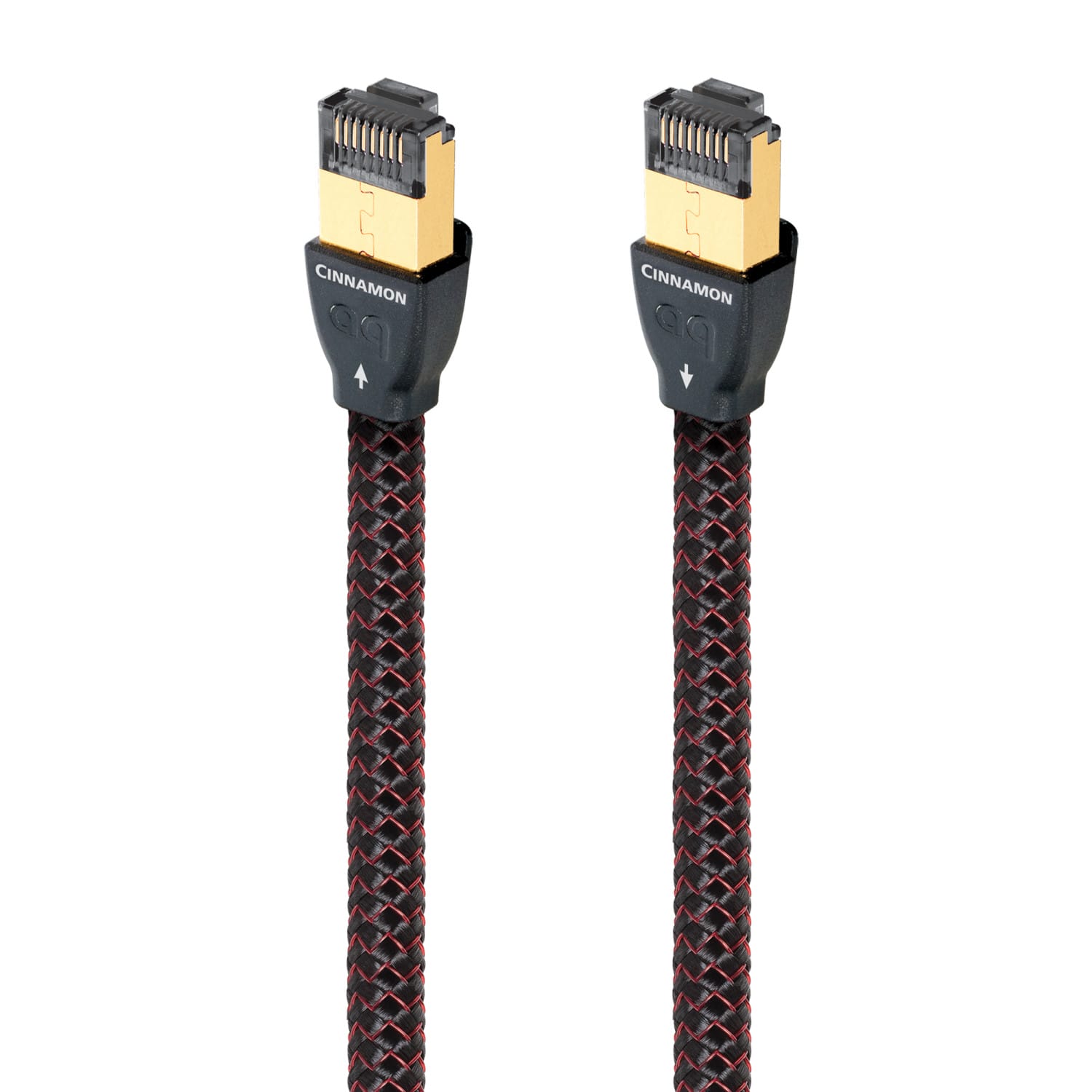 AudioQuest - Cinnamon RJ/E 2.5' Digital Ethernet Cable with RJ45 to RJ45 Connectors - Red on Black product image